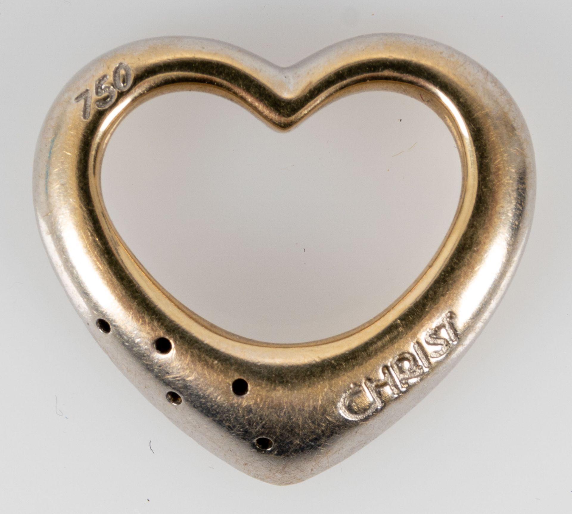 "Swinging-heart"-Kettenanhänger aus der gleichnamigen Schmuckkollektion der Firma Christ. 18 ct. We - Bild 2 aus 7