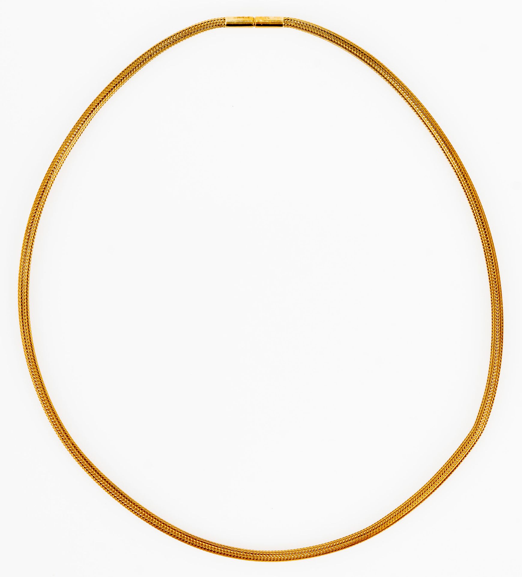 Zeitlos elegante, multifunktionale Halskette aus 585er Gelbgold mit Drehverschluss, 20./ 21. Jhdt.,