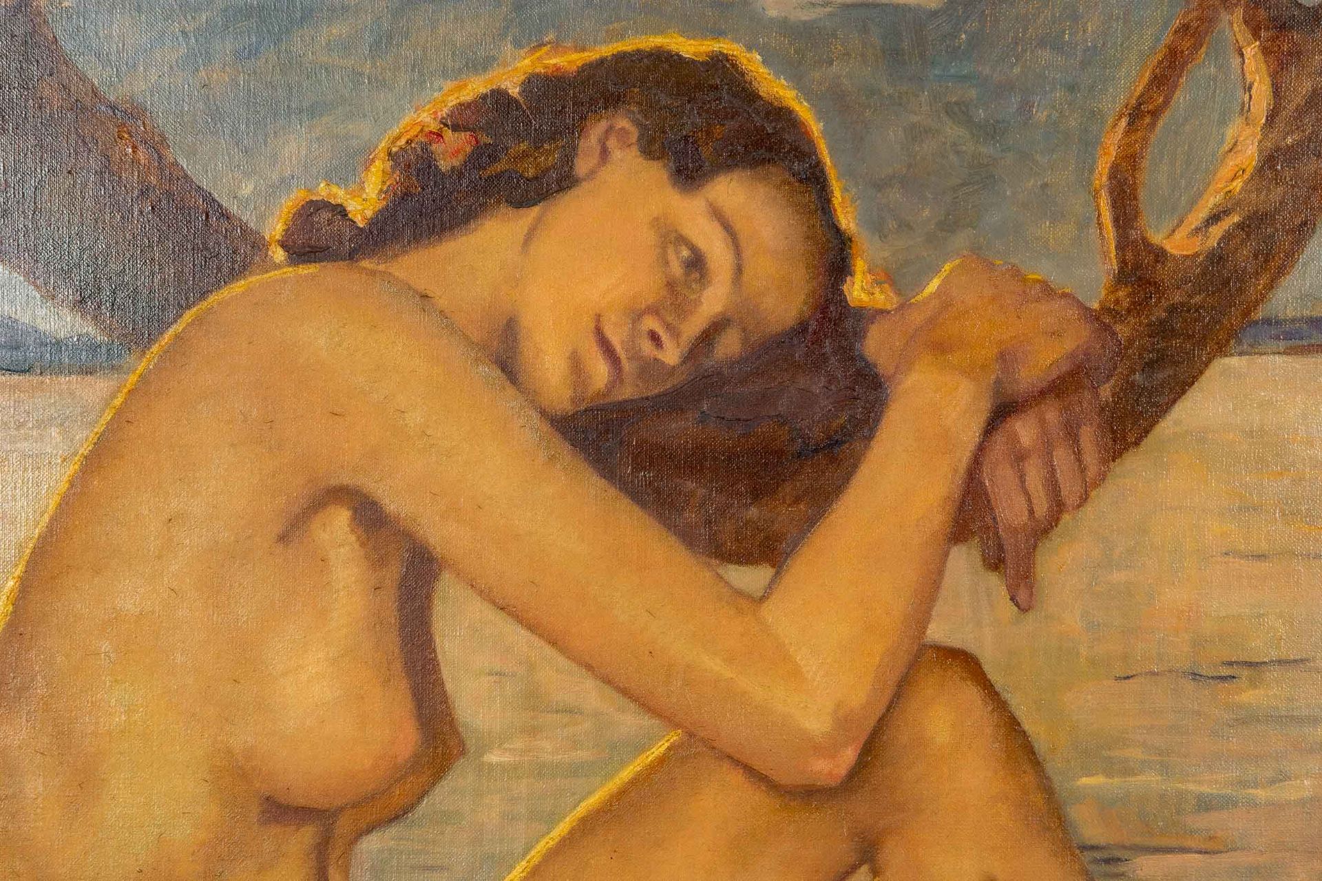 "Abendruhe" Gemälde der wohl 1920er/ 30er Jahre, Öl auf Leinwand, ca. 76 x 85 cm, unten rechts sign - Bild 16 aus 20