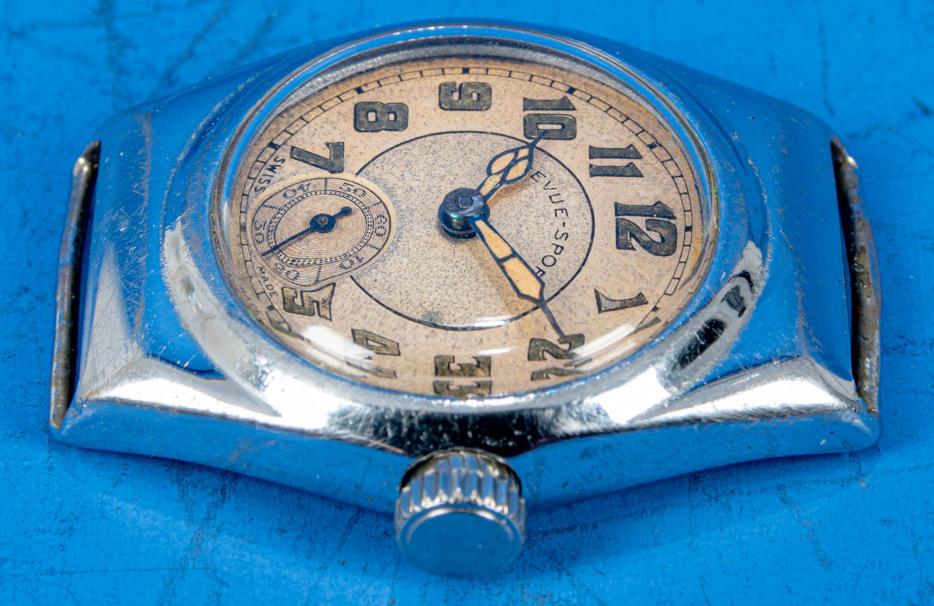 "REVUE SPORT" Unisex Armbanduhr, Stahlgehäuse, wohl 1930er Jahre, Gehäusedurchmesser ca. 28 mm, ara - Bild 3 aus 5