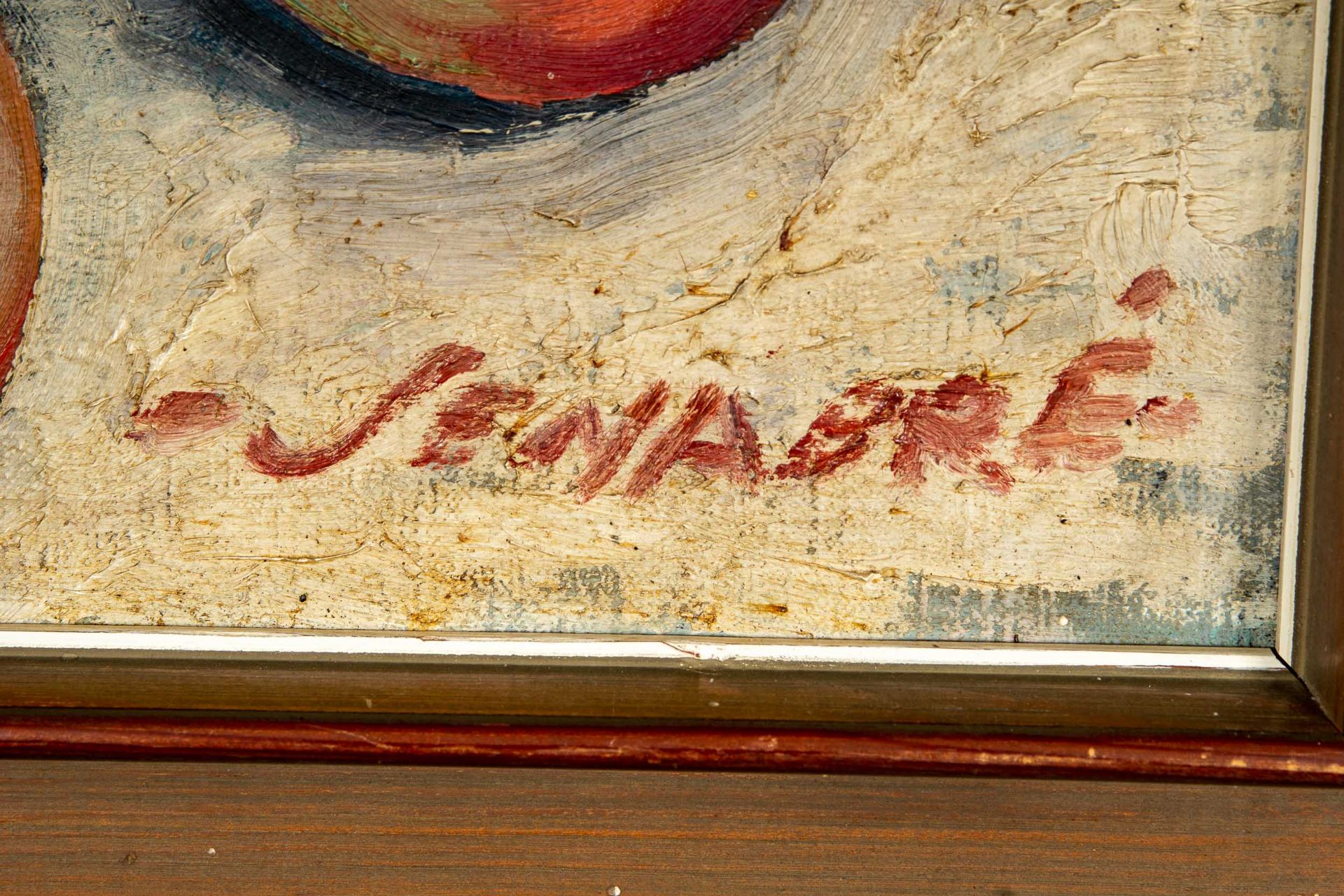 "Stilleben mit Bananen", Gemälde Öl auf Leinwand, wohl 1950er/ 60er Jahre, unten rechts sign.: Jena - Image 7 of 10