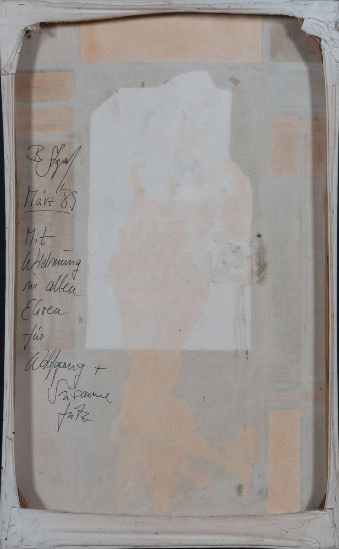 "Blondine im weißen Kostüm", Gemälde Öl auf Leinwand, ca. 122 x 75 cm, rückseitig vom Künstler hand - Image 9 of 12