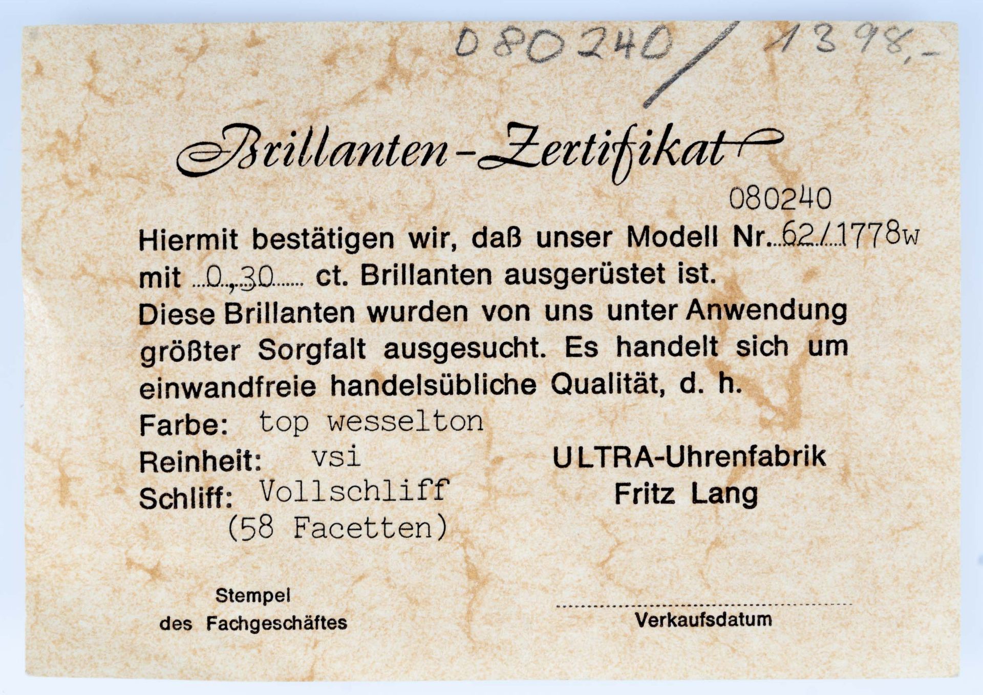 ULTRA Damenarmbanduhr aus der Uhrenfabrik Fritz Lang ( Ispringen & Eisingen, bestand zwischen 1952  - Bild 7 aus 7