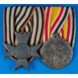 Deutsches Kaiserreich bis 1918: 2tlg. Ordensspange, bestehend aus: Verdienstkreuz für Kriegshilfsdi