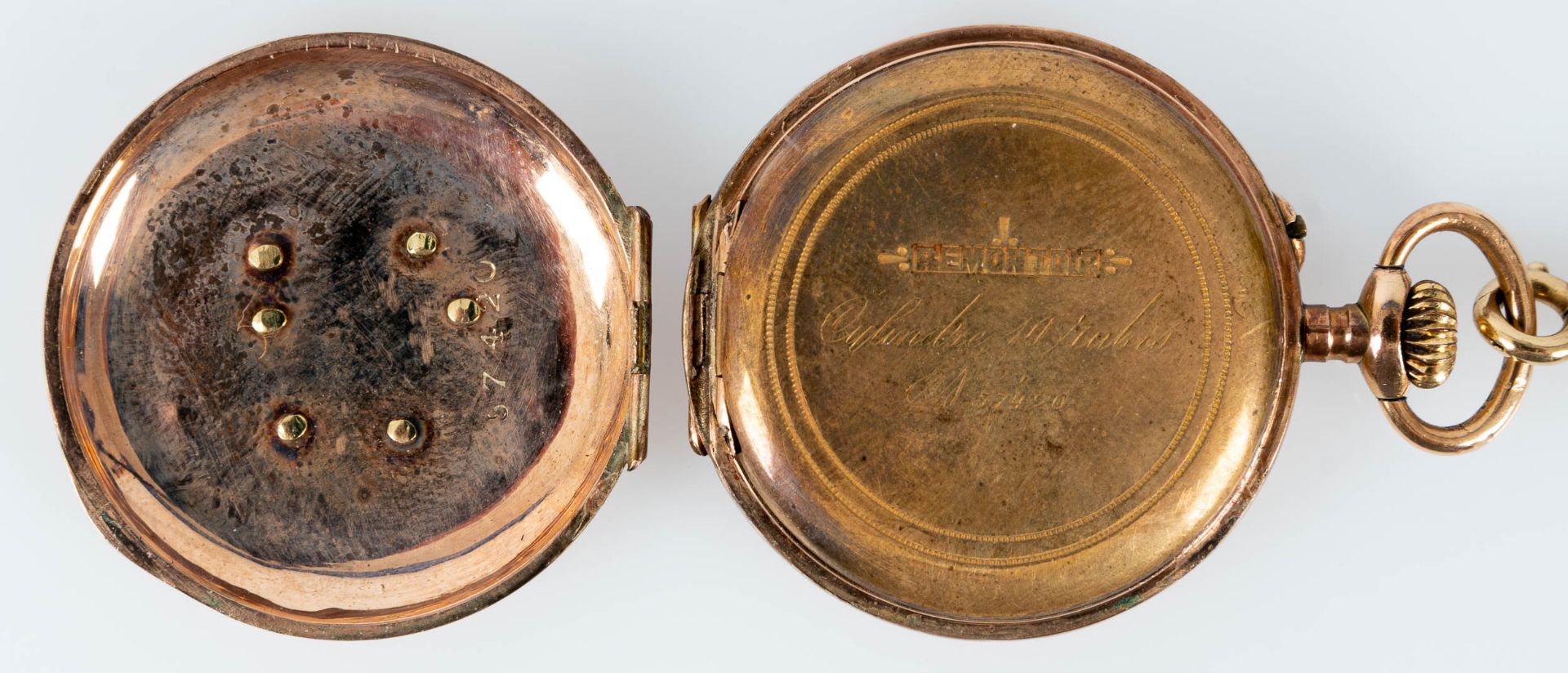 Antike, feine Damentaschenuhr an langer Uhrenkette. Rotgold 14 kt., Uhr um 1890; Durchmesser ca. 2, - Bild 7 aus 13