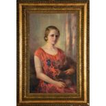 "Porträt einer jungen Dame", Gemälde Öl auf Leinwand, unten links signiert & datiert: "Franz Xaver