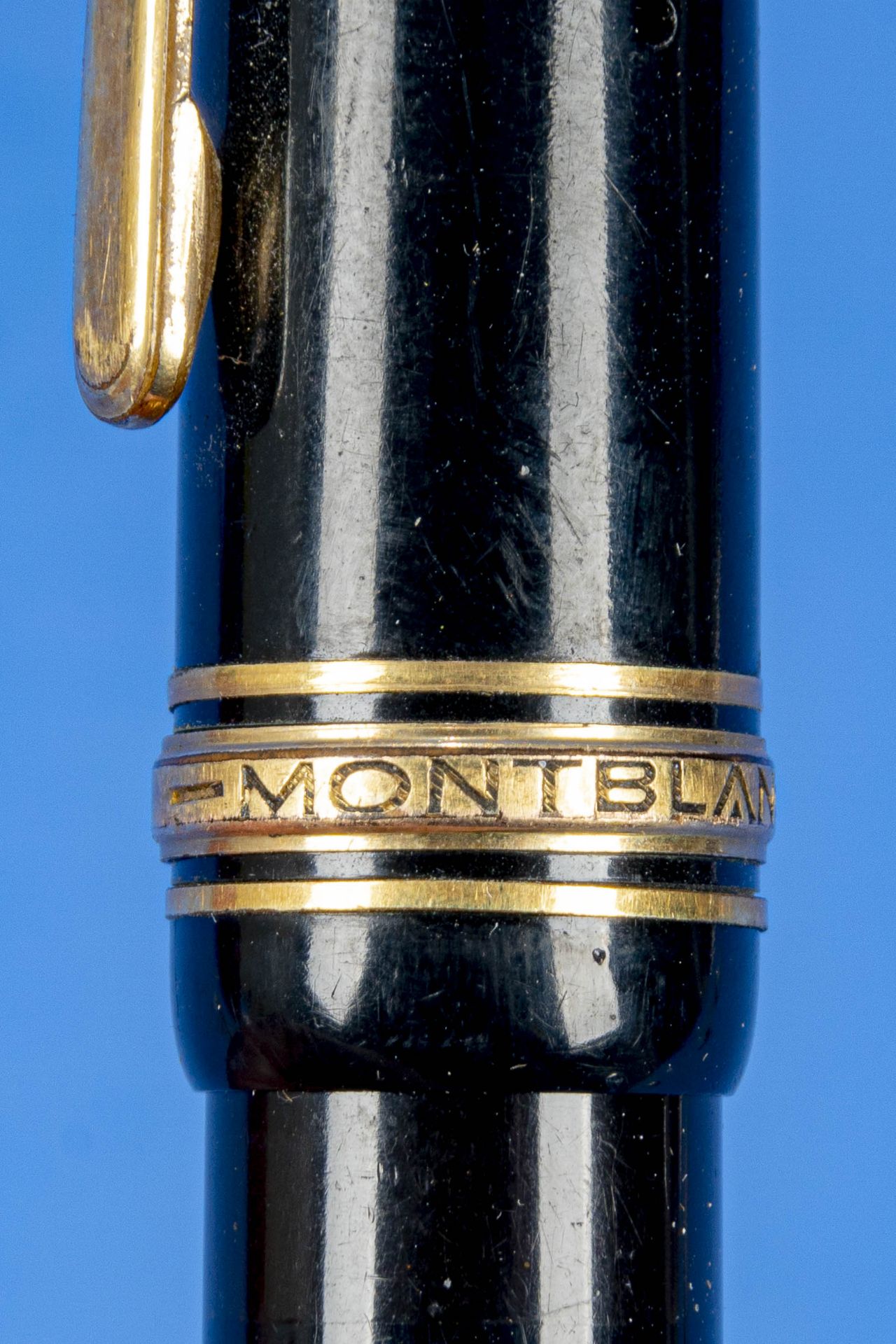 "MONT - BLANC" Meisterstück, Kolbenfüller ( Modellno. 140 G), Korpus beschädigt, Länge ca. 13,5 cm; - Bild 5 aus 6