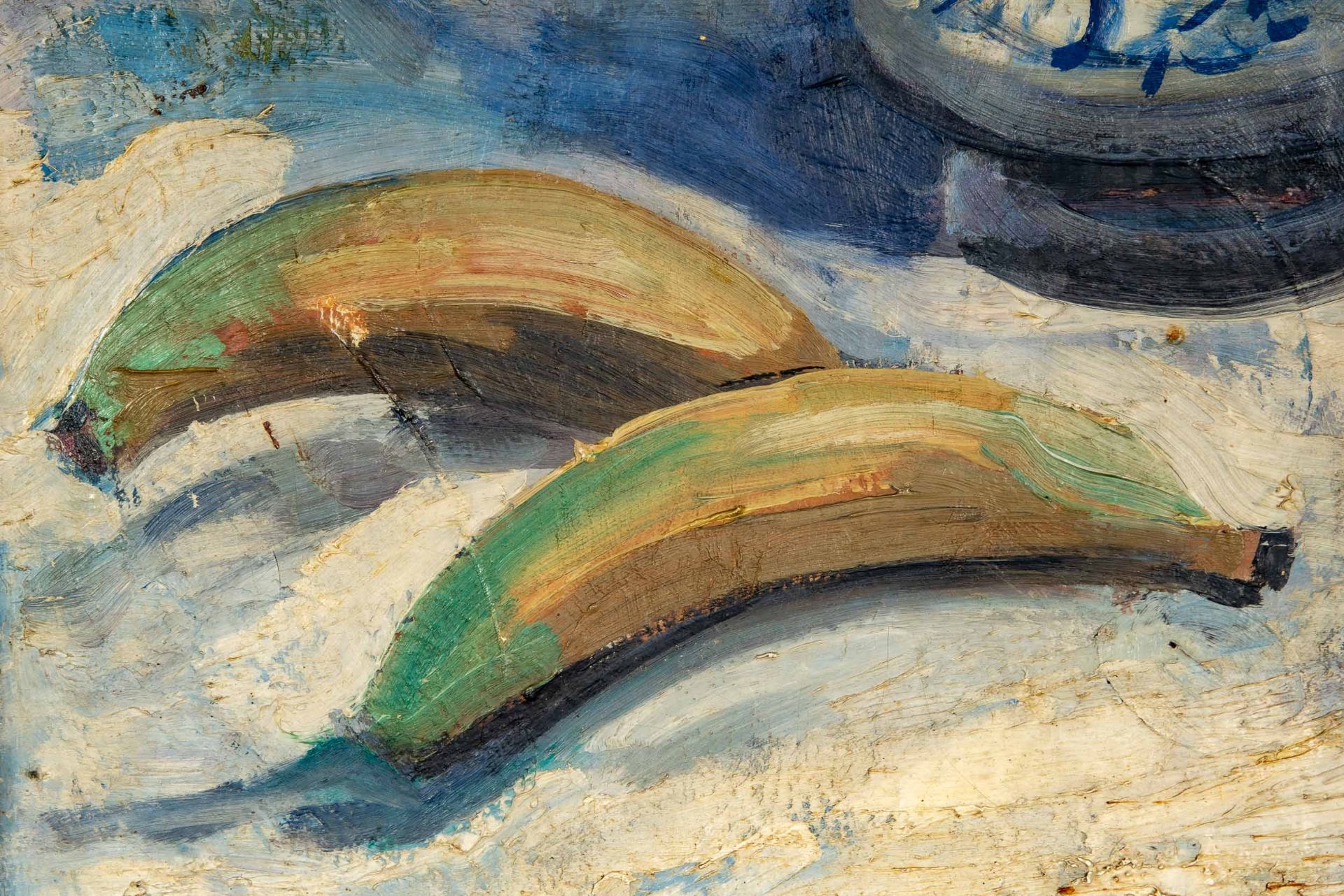 "Stilleben mit Bananen", Gemälde Öl auf Leinwand, wohl 1950er/ 60er Jahre, unten rechts sign.: Jena - Image 5 of 10