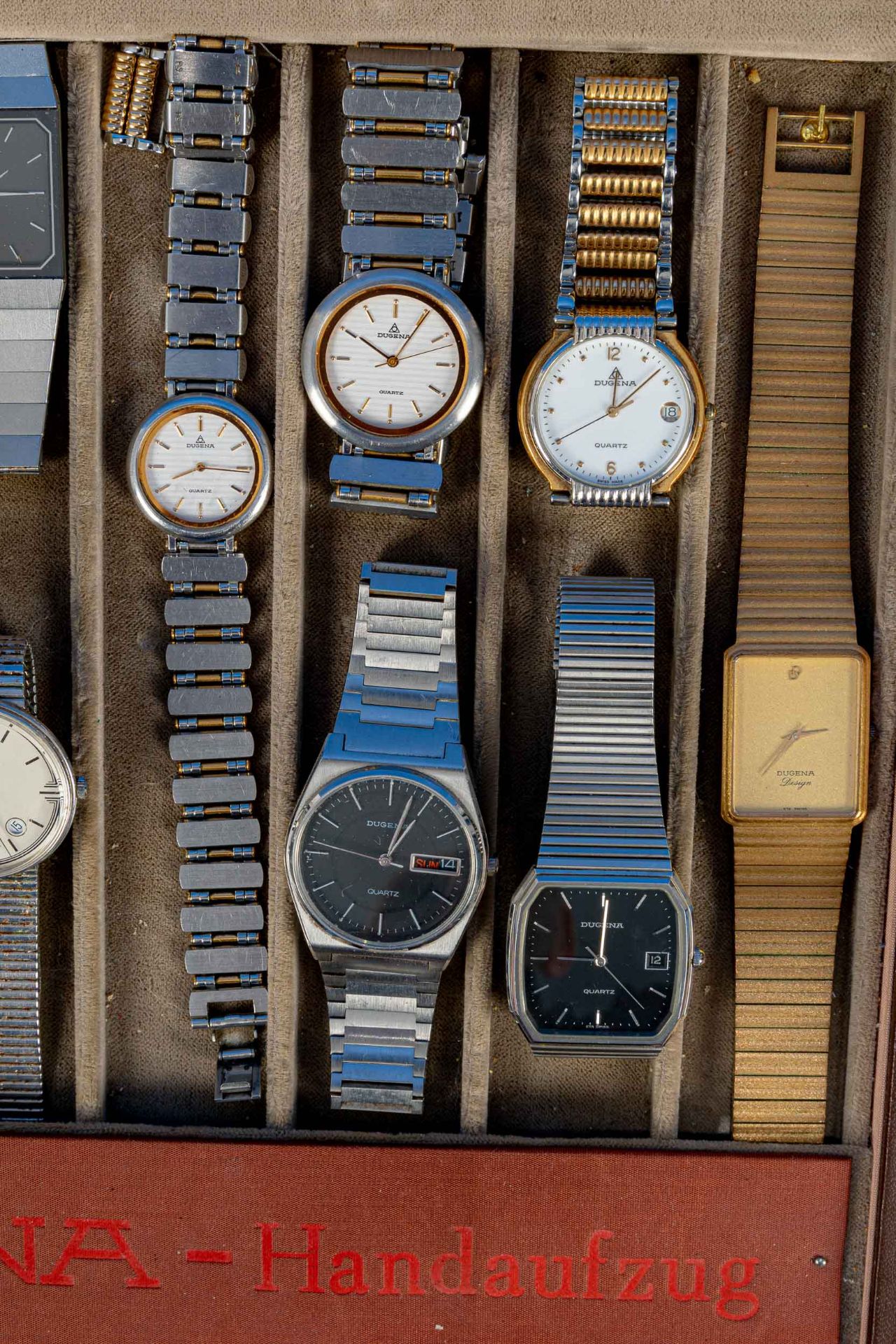 11tlg. Sammlung verschiedener DUGENA Damen- & Herrenarmbanduhren, überwiegend Quarzwerke, alle Uhre - Bild 3 aus 3