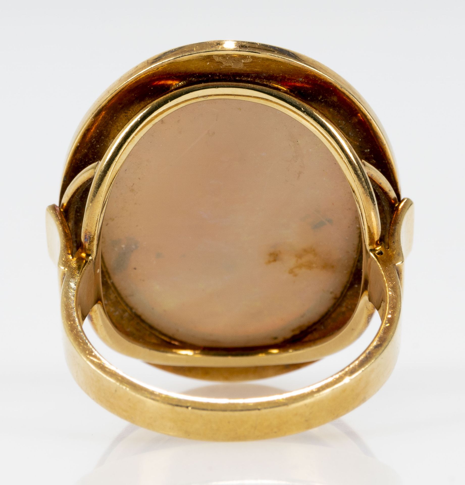 Großer Opal-Ring, 14 k Gelbgoldfassung, der Ringkopf mit eingefasstem ca. 18 x 22 mm großen Opal-Ca - Image 6 of 7