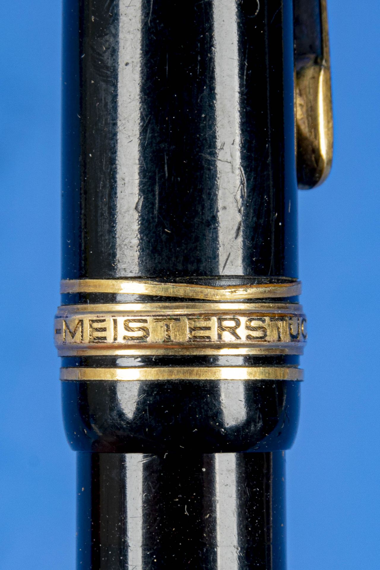 "MONT - BLANC" Meisterstück, Kolbenfüller ( Modellno. 140 G), Korpus beschädigt, Länge ca. 13,5 cm; - Bild 6 aus 6