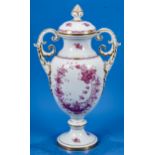 Prachtvolle Amphoren - Vase, Herend , Apponyi - Dekor mit äußerst reicher Vergoldung; ca. 49 cm ho