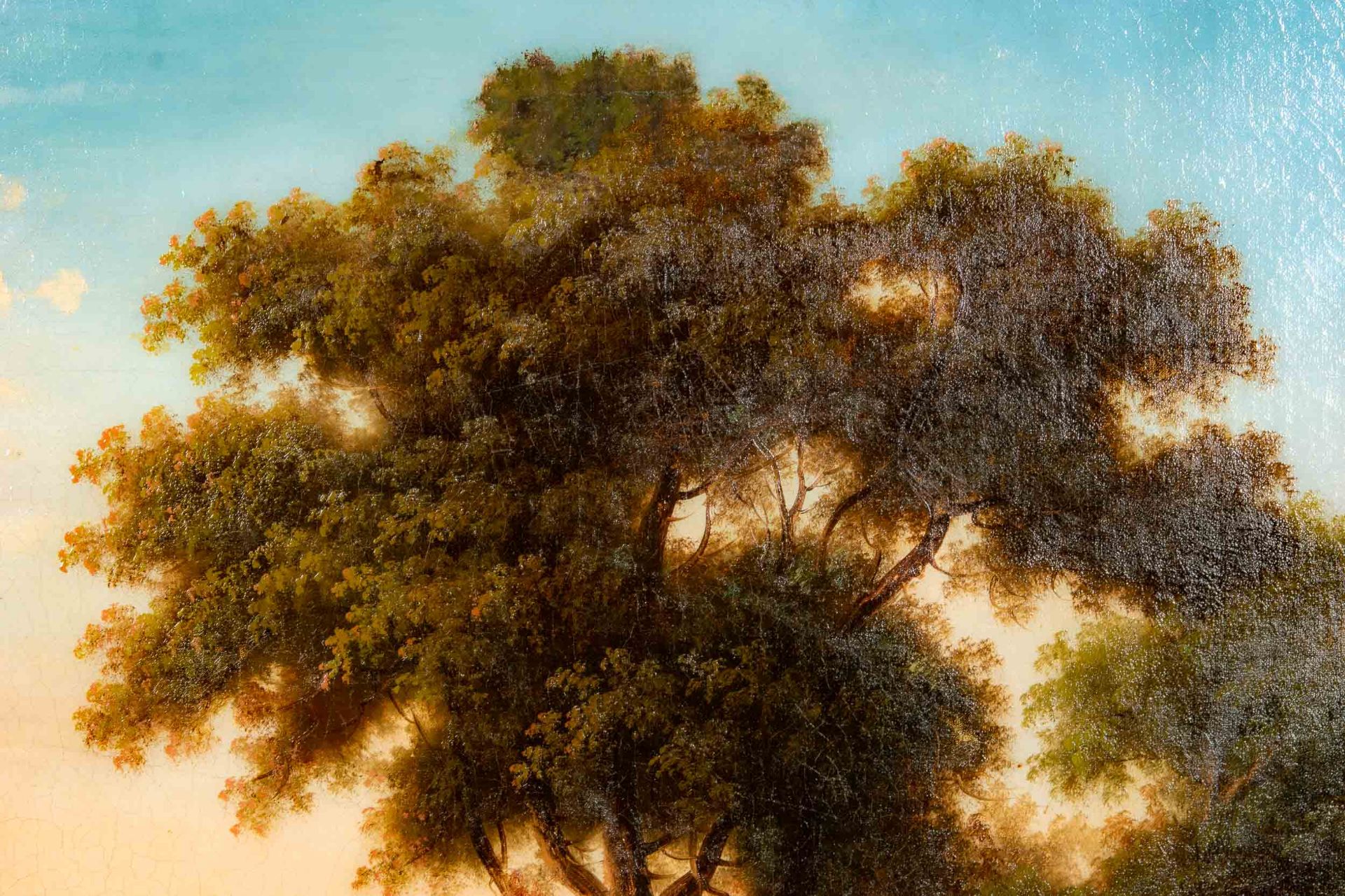 "Spätromantische Voralpenlandschaft", 19. Jhdt., Gemälde Öl auf Leinwand, ca. 67 x 91 cm. Unsignier - Bild 8 aus 11