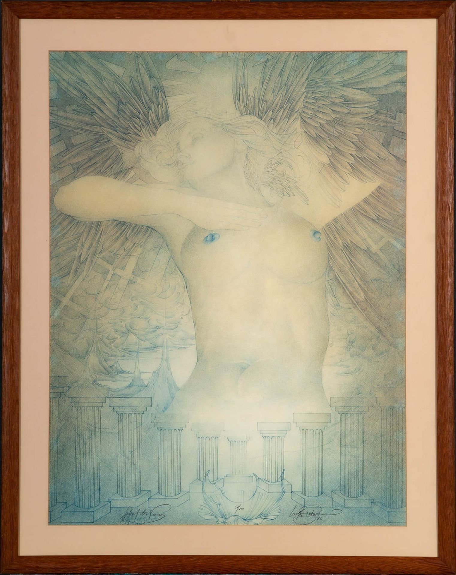 "Geburt der Venus", multiple Farblithographie des Wolfgang Fratscher ( 1944 Rendsburg - 2009 Buchho
