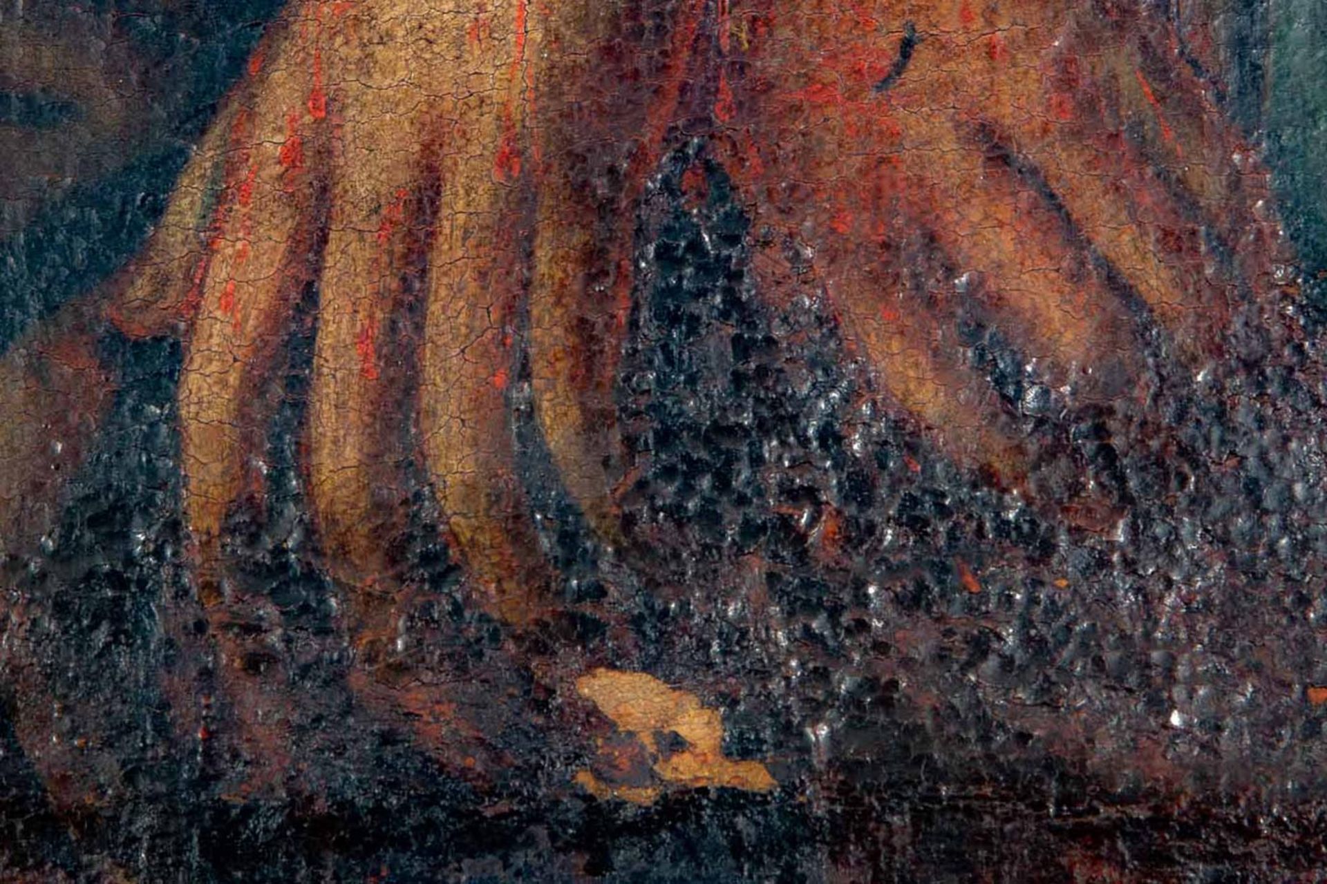 "Jesus Christus als Schmerzensmann" - Gemälde, Öl auf Leinwand, wohl süddeutsche Arbeit des 18./19. - Bild 7 aus 11