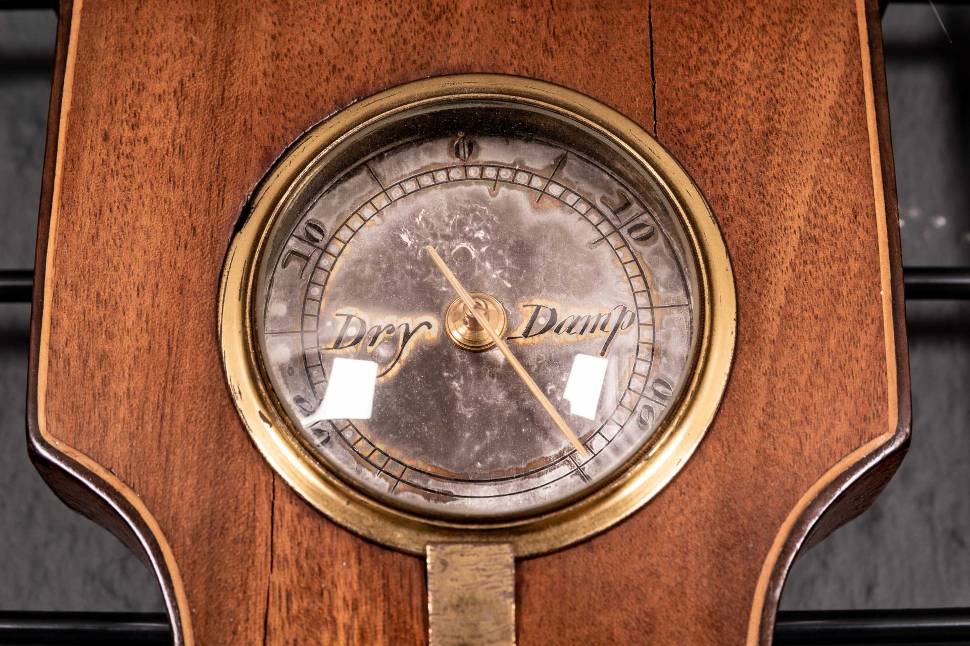 Antikes englisches Barometer mit Wetterstation des A. Vanini Sheffield, aufwändig mit Mahagoni furn - Bild 4 aus 7