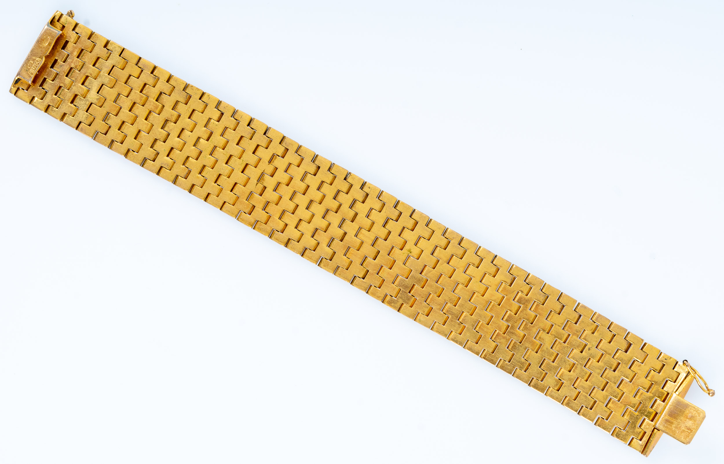 Sehr breites "Panzer" Armband/ Gliederarmband aus 18 karätigem Gelbgold mit Kastenschloss & Sicherh - Image 8 of 13