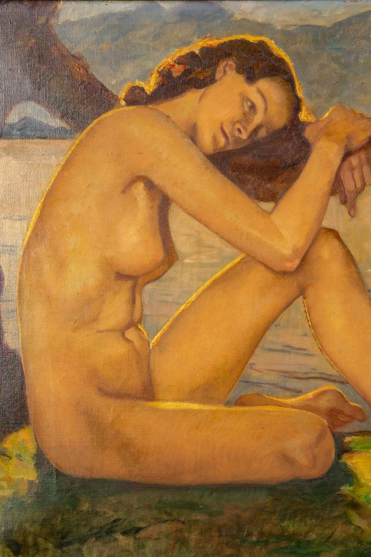 "Abendruhe" Gemälde der wohl 1920er/ 30er Jahre, Öl auf Leinwand, ca. 76 x 85 cm, unten rechts sign - Bild 2 aus 20