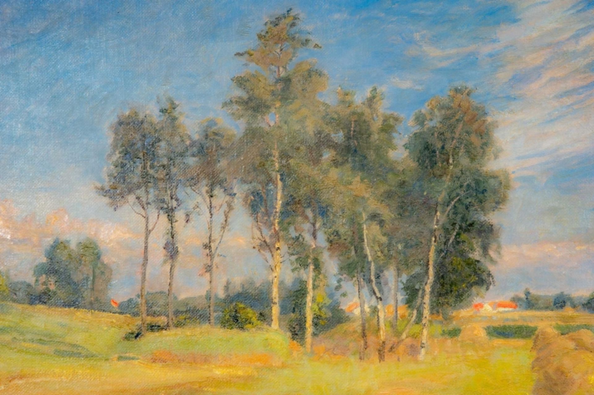 "Sommerliche Landschaft", Gemälde Öl auf Leinwand, ca. 51 x 72,5 cm, unten rechts signiert: "Viggo - Image 4 of 10