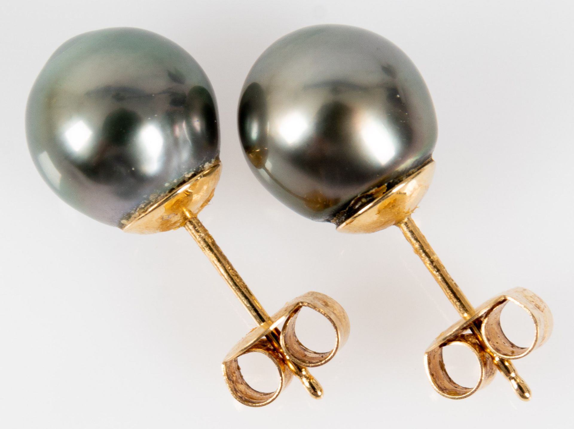 Paar "PERLFEKT-Tahiti-Zuchtperlen Ohrstecker in Tropfenform, die Perlen mit einem Durchmesser von c - Image 6 of 9