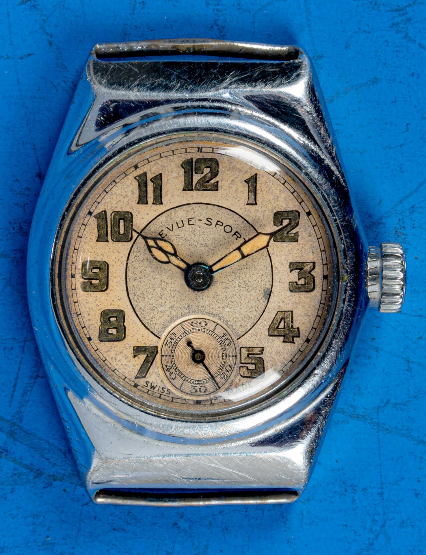 "REVUE SPORT" Unisex Armbanduhr, Stahlgehäuse, wohl 1930er Jahre, Gehäusedurchmesser ca. 28 mm, ara - Bild 2 aus 5