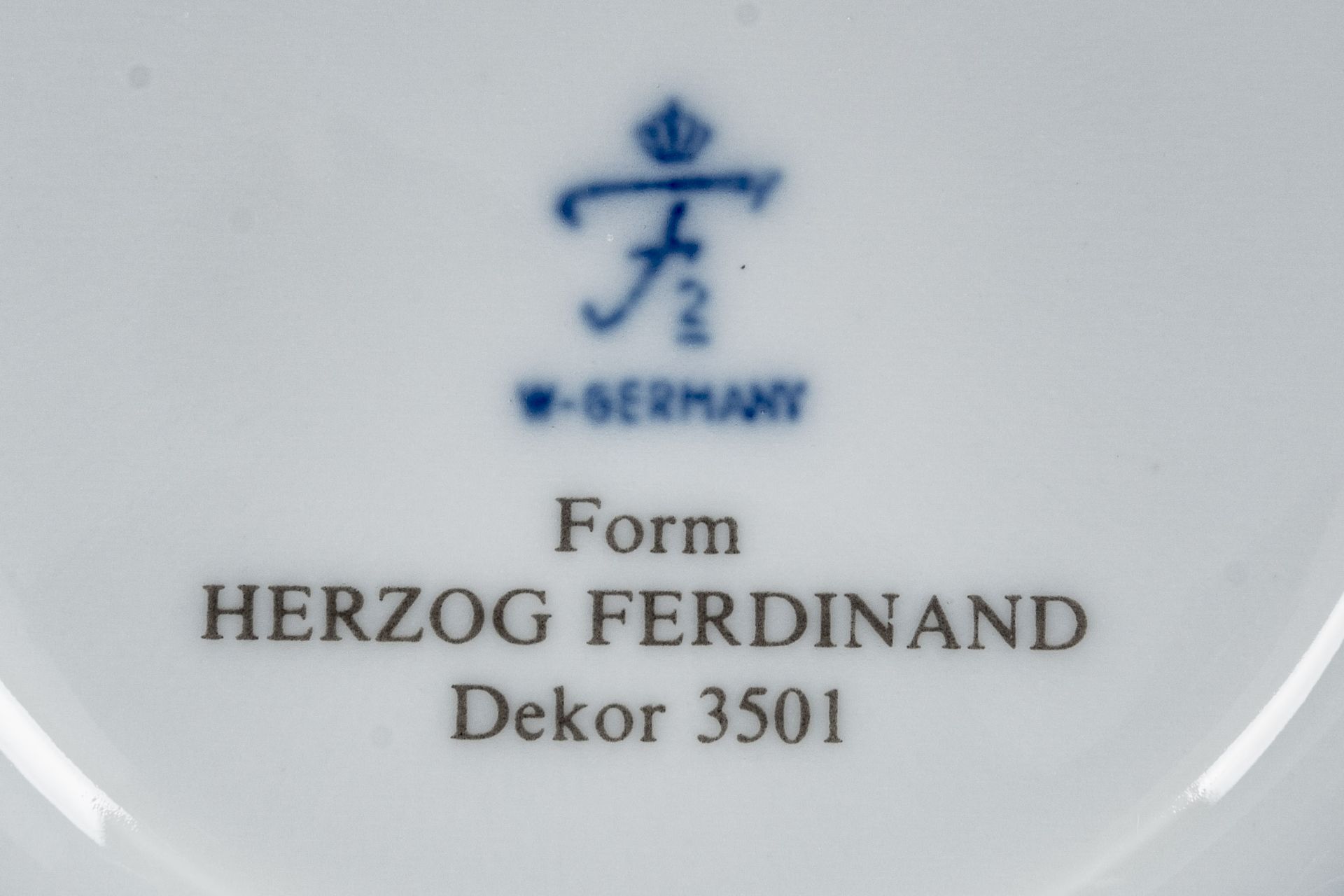 21tlg. Kaffee- Service für 6 Personen, Weißporzellan Fürstenberg, "Herzog - Ferdinand" - Dekor Nr.  - Bild 7 aus 7