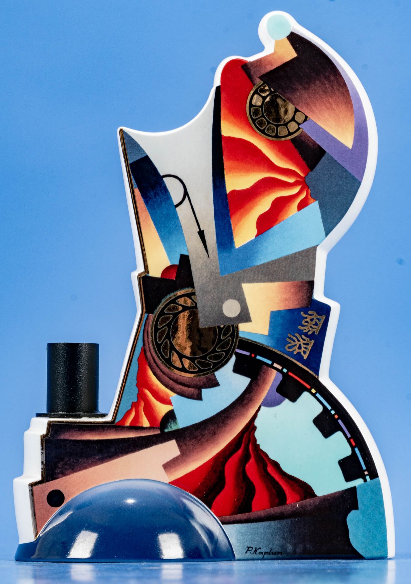 Extravaganter, einflammiger Tischkerzenleuchter, Entwurf von P. Kaplun, Manufaktur "Artis Orbis", 2 - Image 2 of 7