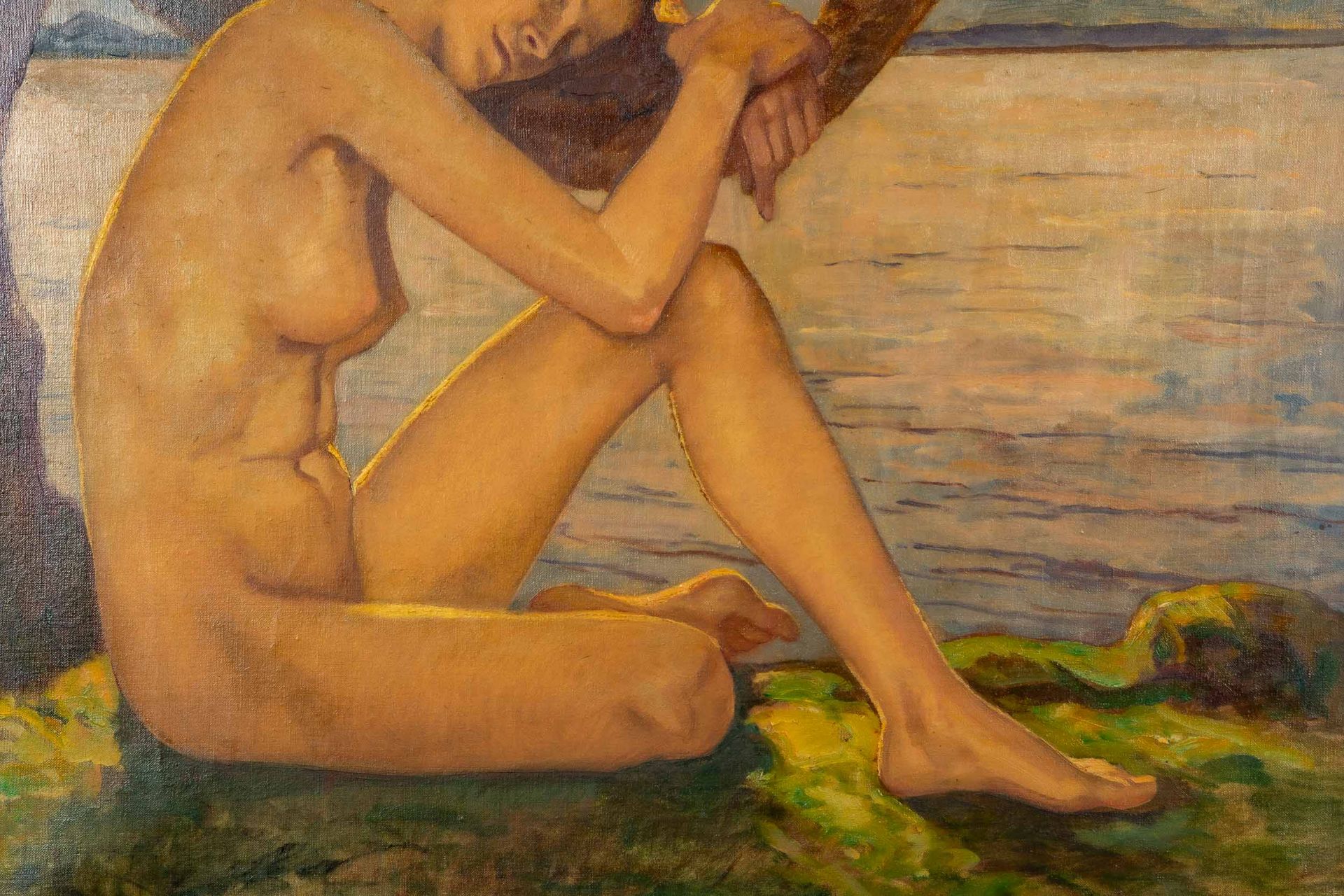 "Abendruhe" Gemälde der wohl 1920er/ 30er Jahre, Öl auf Leinwand, ca. 76 x 85 cm, unten rechts sign - Bild 15 aus 20