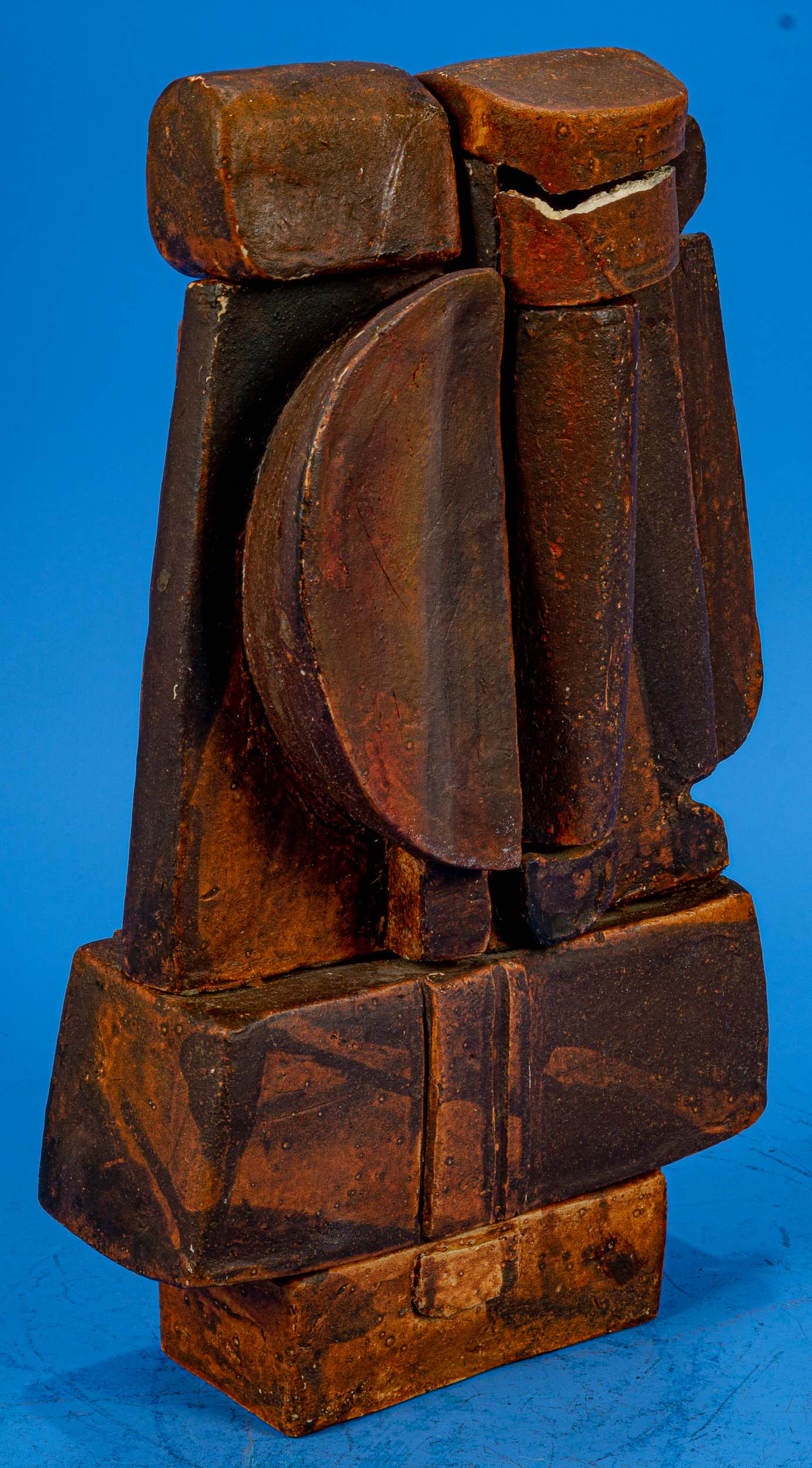 "Ohne Titel", mehrteilige Keramikskulptur, bräunlich staffierter heller Scherben in Form eines stil - Image 10 of 11