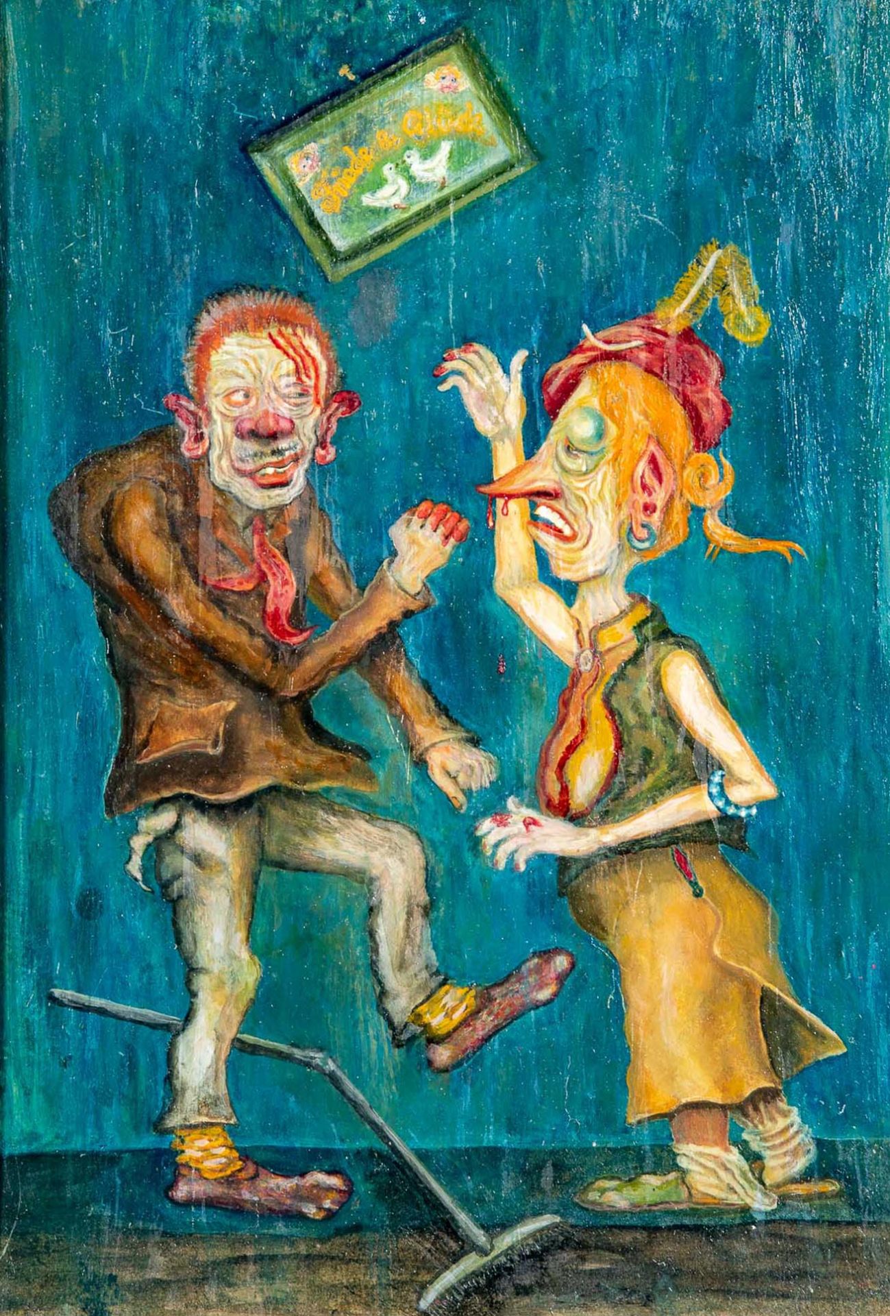 "Das unselige Ehepaar Weiland" (in meiner Erinnerung), Karikatur eines zänkischen Ehepaares, über i - Image 2 of 7