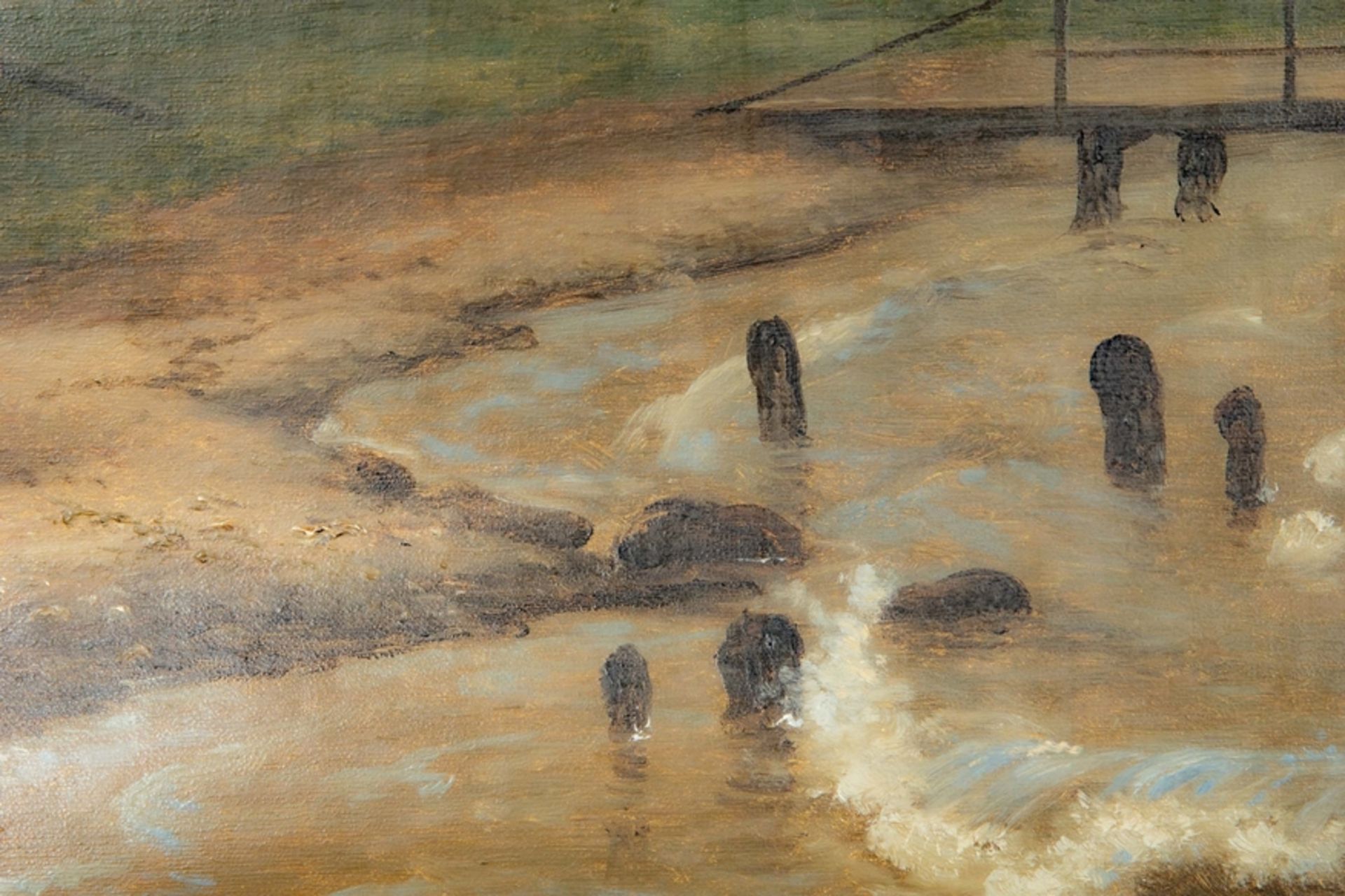 "Morgenstund ved Öresund", großes Gemälde des Axel Schovelin= Axel Thorsen Schovelin ( Kopenhagen 1 - Bild 6 aus 11
