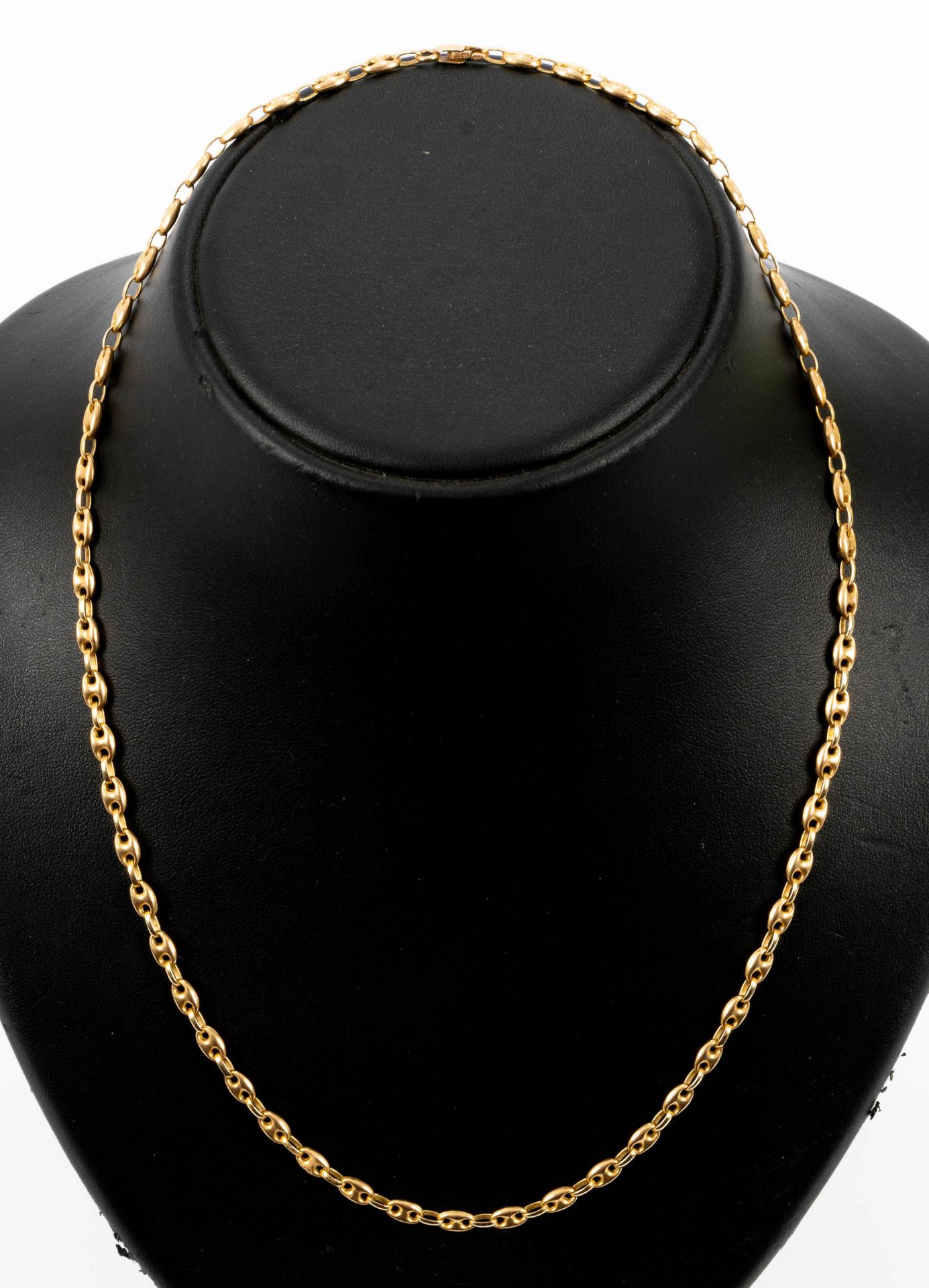 Elegante Gliederkette/ Halskette, Länge ca. 52 cm, ca. 12 gr. 585er Gelbgold, mit Karabinerverschlu