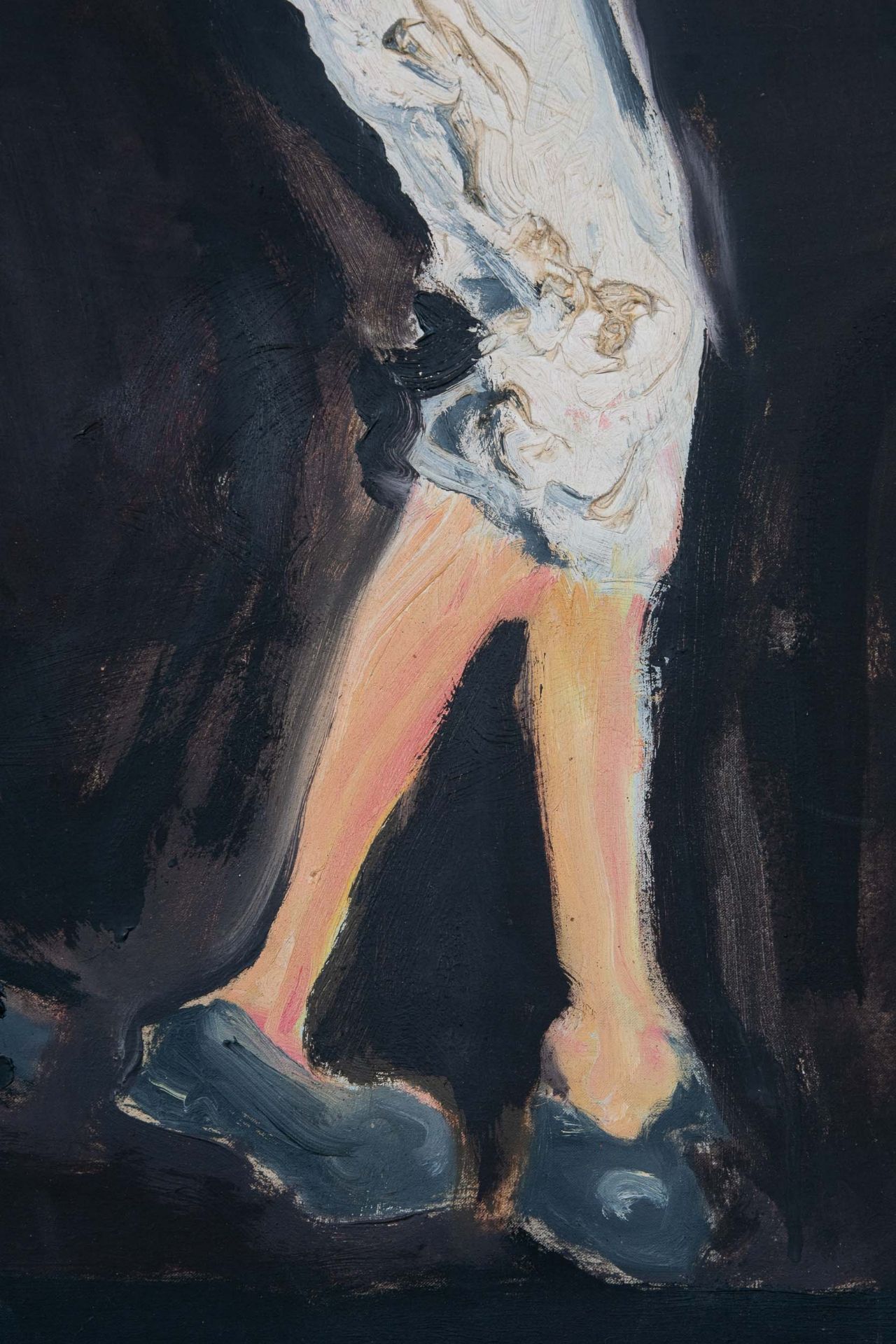"Blondine im weißen Kostüm", Gemälde Öl auf Leinwand, ca. 122 x 75 cm, rückseitig vom Künstler hand - Image 7 of 12