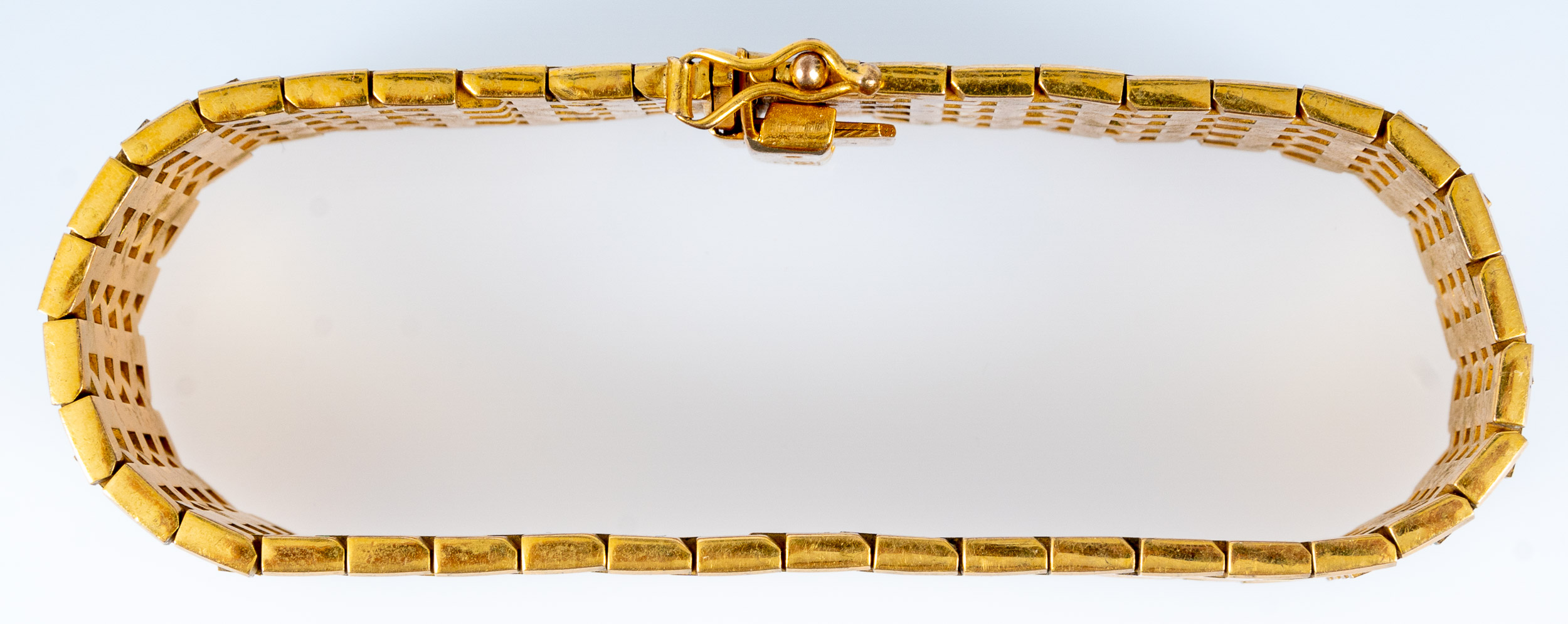 Sehr breites "Panzer" Armband/ Gliederarmband aus 18 karätigem Gelbgold mit Kastenschloss & Sicherh - Image 4 of 13