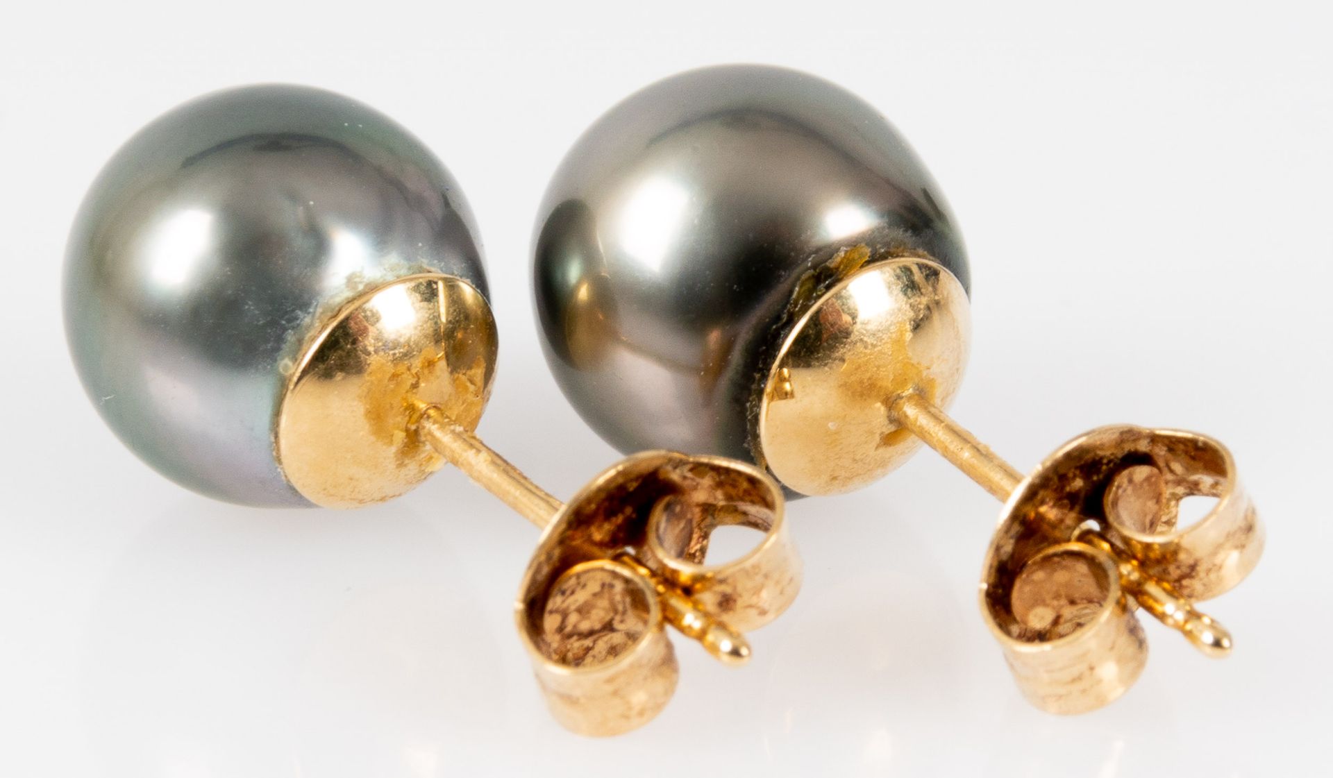Paar "PERLFEKT-Tahiti-Zuchtperlen Ohrstecker in Tropfenform, die Perlen mit einem Durchmesser von c - Bild 7 aus 9