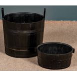 2-tlg. Waschzuber-Set, bestehend aus großem Eimer mit hochstehenden Henkeln (Höhe ca. 54 cm, Durchm