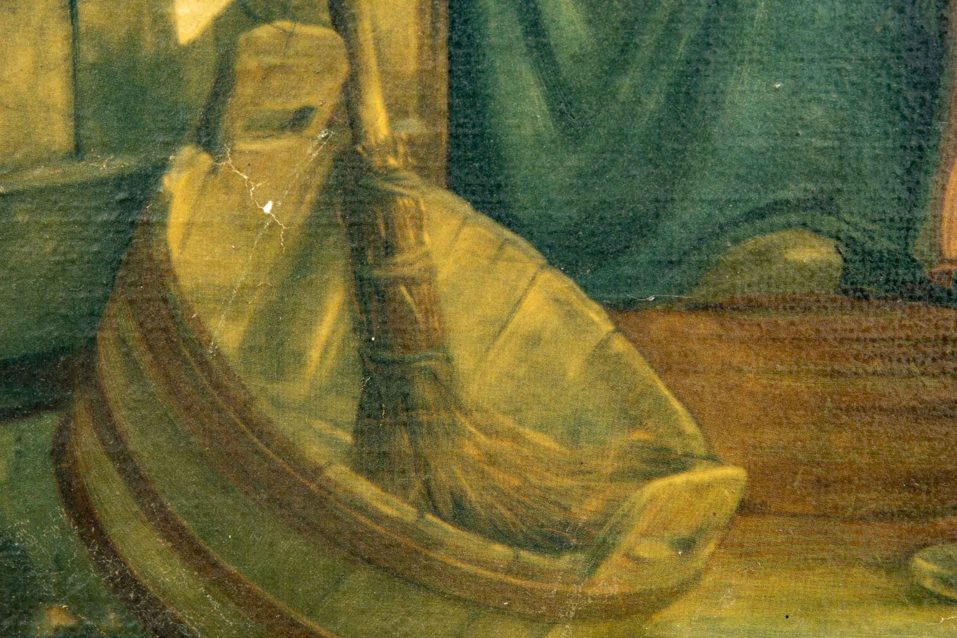 "Tratschende Bäuerinnen", Gemälde Öl auf Leinwand, unten rechts sign. & dat.: Carl Block 1875 = Car - Bild 7 aus 10