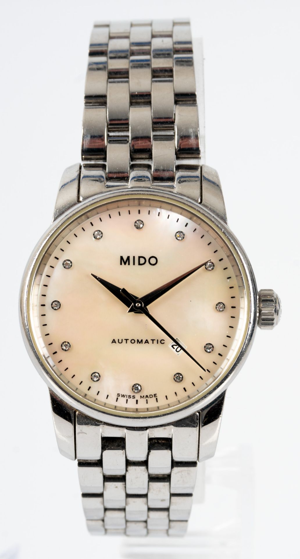 Schwere Schweizer Damenarmbanduhr "MIDO" mit Gliederarmband & Faltschließe aus Edelstahl. Automatik - Bild 2 aus 8