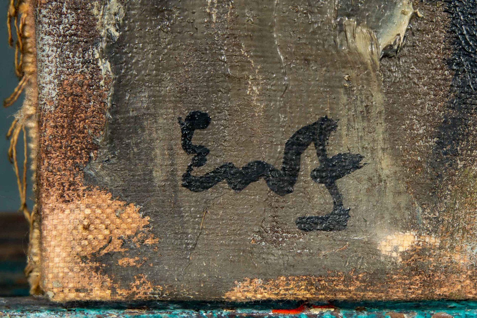 "Dame in grünem Kleid", Gemälde, Öl auf Leinwand, unten links monagrammiert: EWJ = Erik William Joh - Bild 6 aus 8