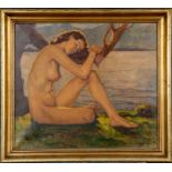 "Abendruhe" Gemälde der wohl 1920er/ 30er Jahre, Öl auf Leinwand, ca. 76 x 85 cm, unten rechts sign