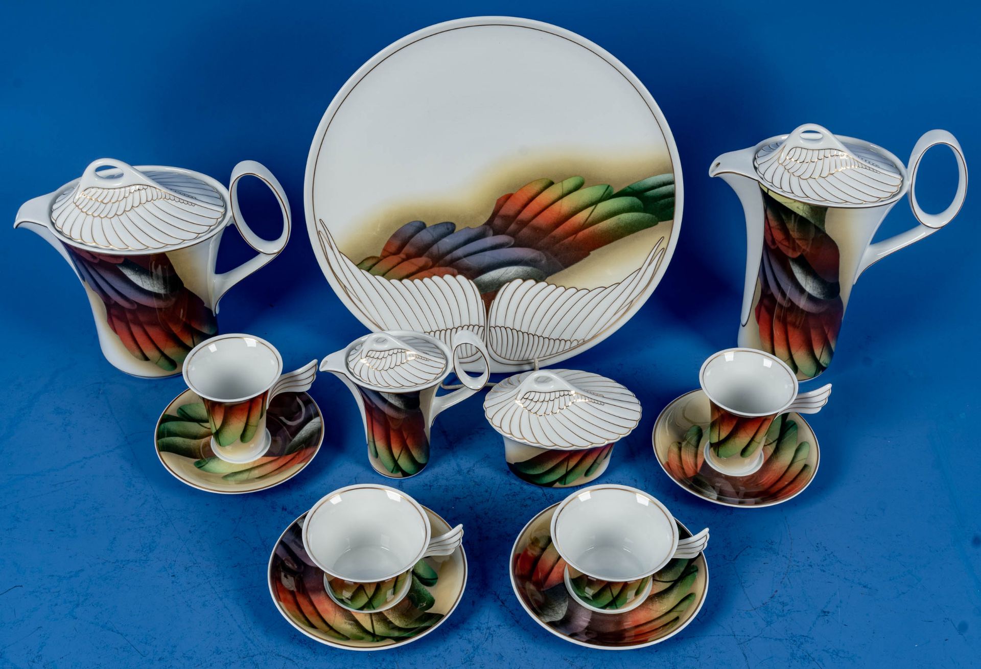 13teiliges Tee- und Kaffee Set für 2 Personen. Entwurf von Paul Wunderlich (1927 - 2010) für Rosent - Bild 3 aus 4