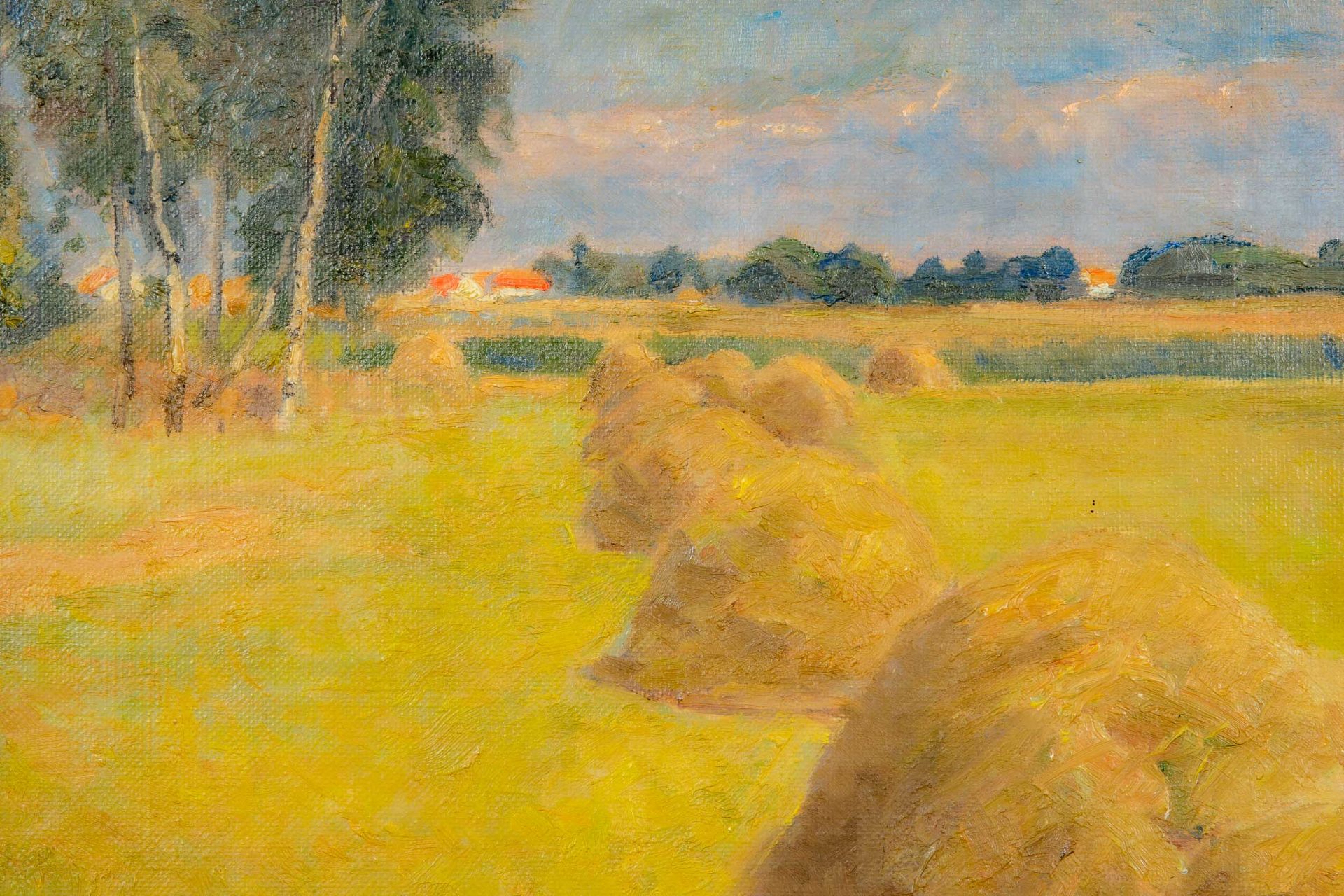 "Sommerliche Landschaft", Gemälde Öl auf Leinwand, ca. 51 x 72,5 cm, unten rechts signiert: "Viggo - Image 5 of 10