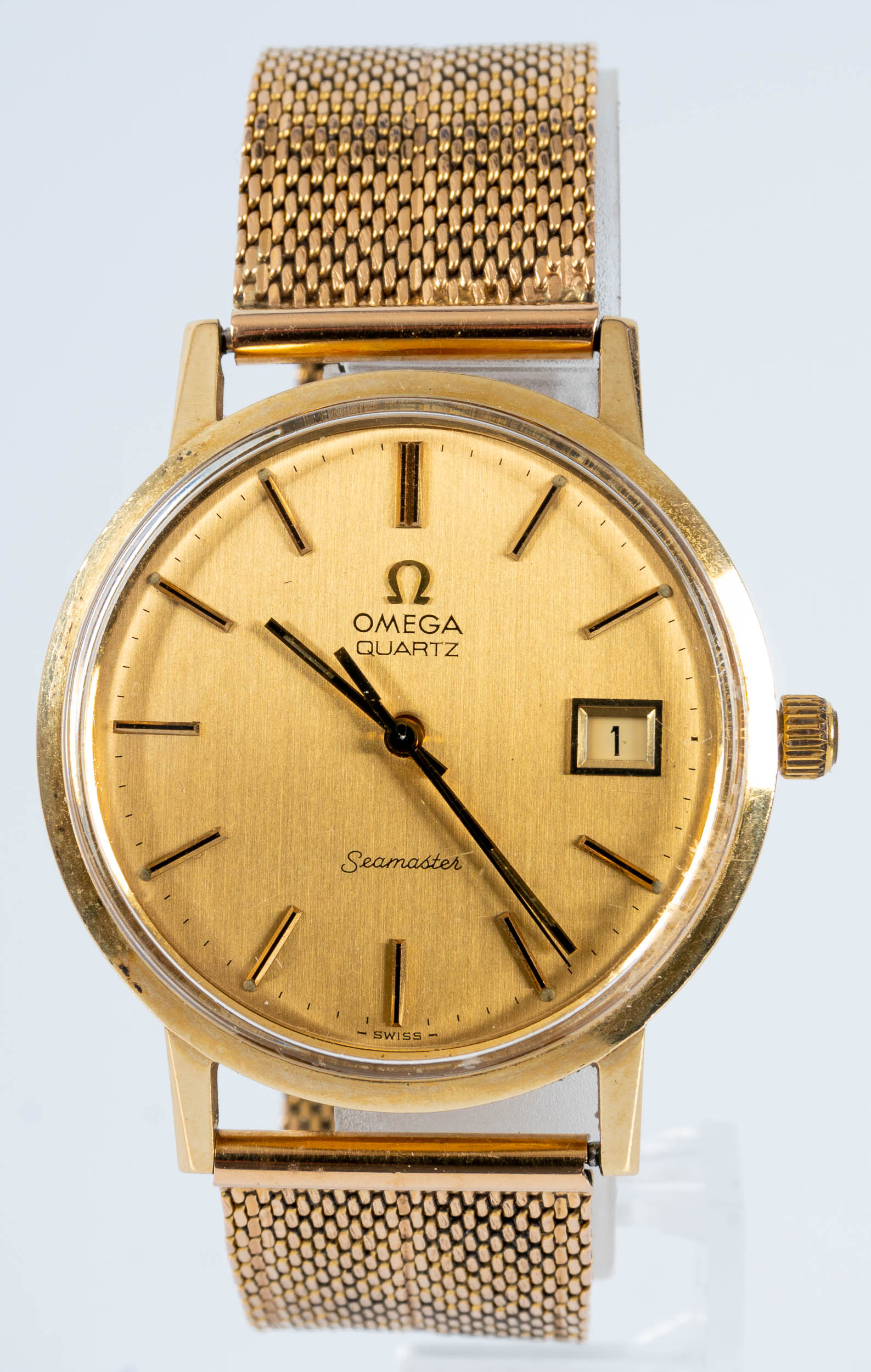 OMEGA SEAMASTER QUARZ Herren Armbanduhr um 1984. Datum auf der "6", Stunden-Indizes, Cal. 1342 - We