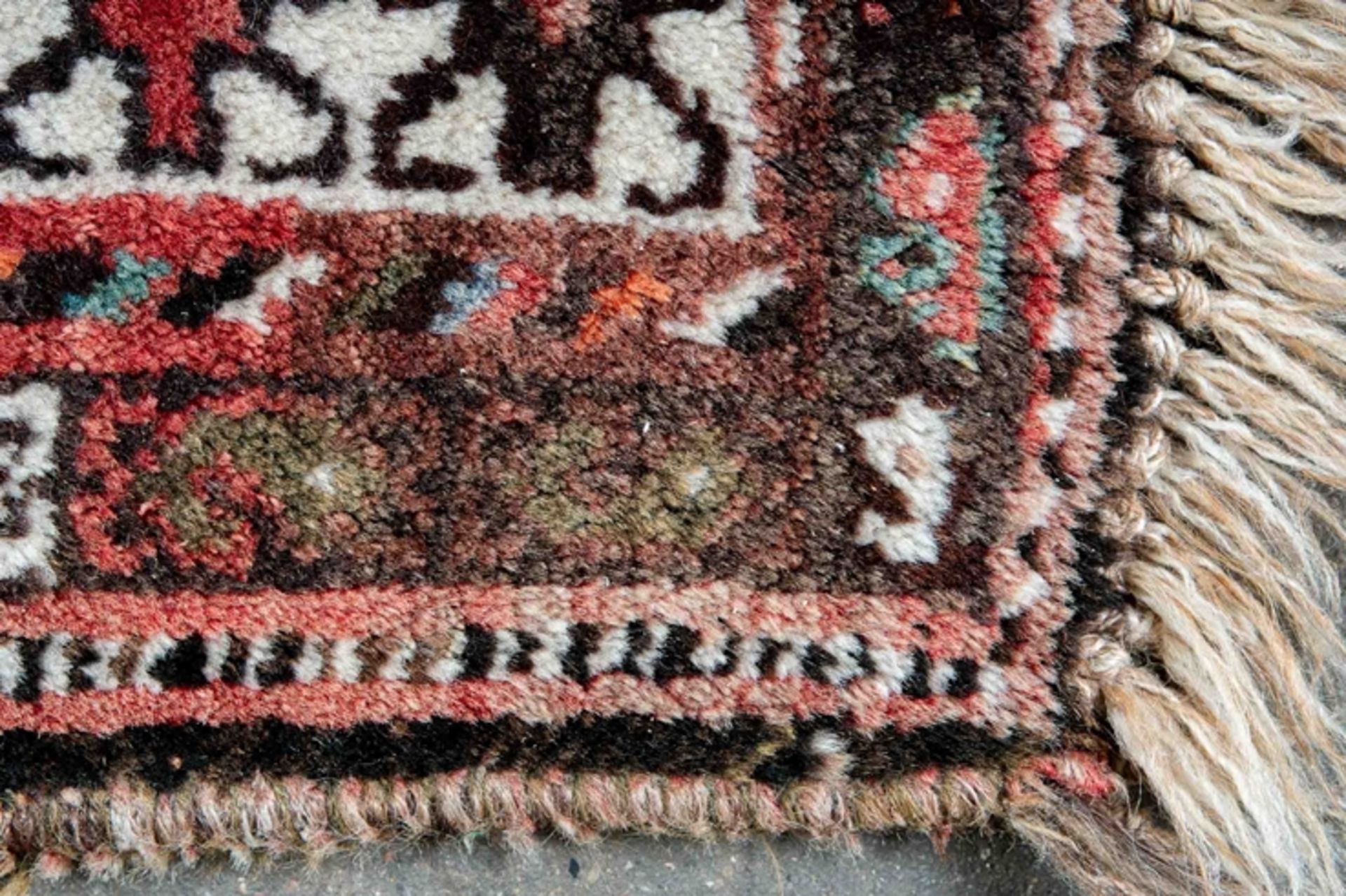 Ältere Teppichbrücke, Iran wohl 1960er/70er Jahre, abstrakte Musterung, Yalameh (?); ungewaschener  - Bild 4 aus 8