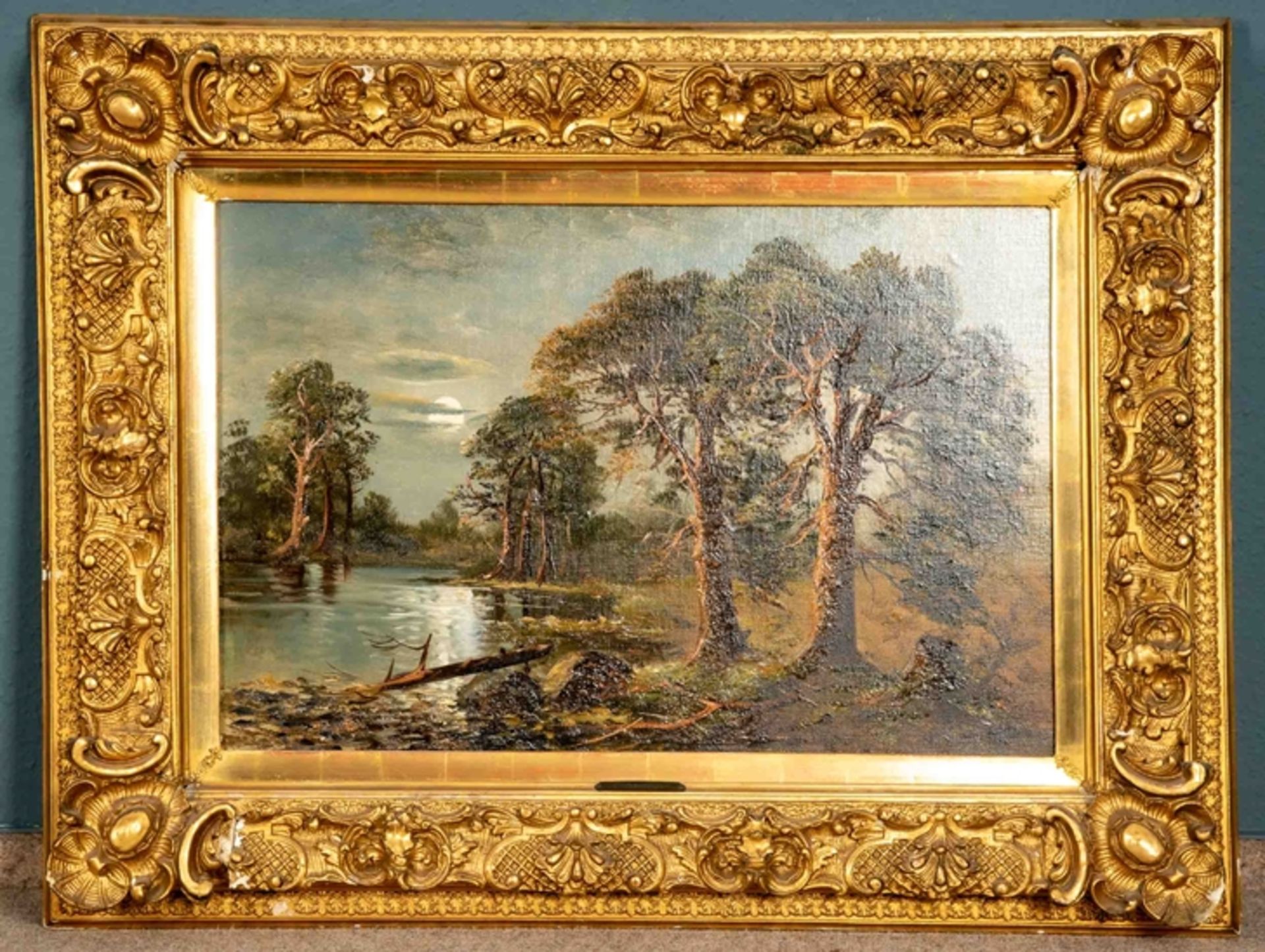 Paar dekorativer Historismus-Goldstuckrahmen um 1900; Falzmaße je ca. 54 x 81 cm, max. Außenmaße je - Bild 13 aus 17