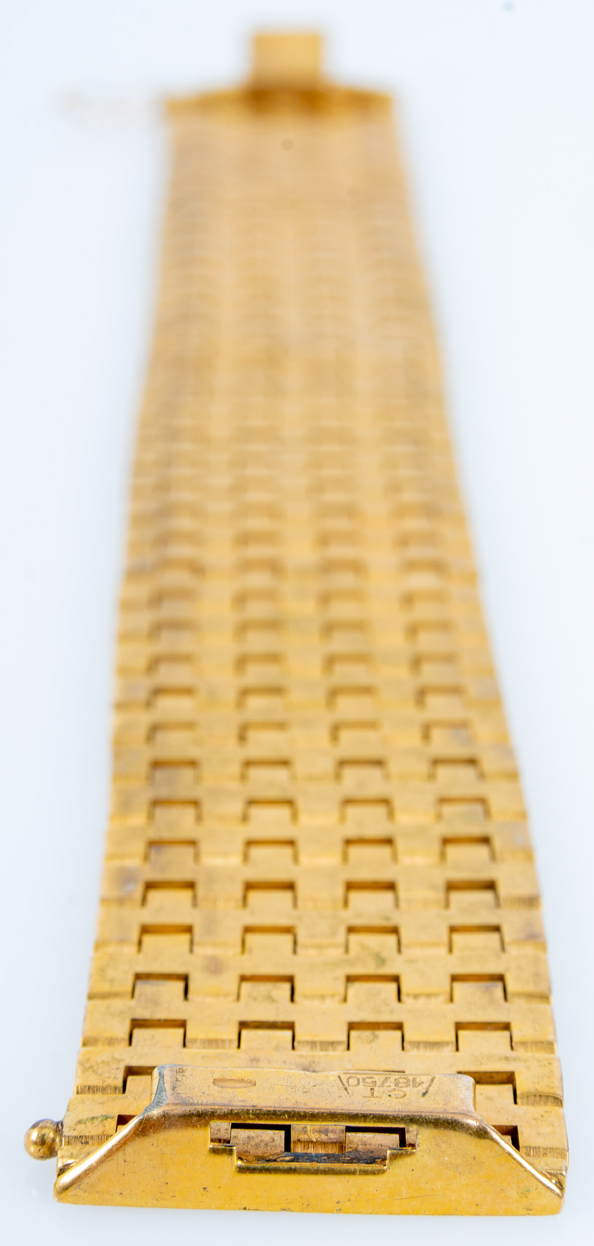 Sehr breites "Panzer" Armband/ Gliederarmband aus 18 karätigem Gelbgold mit Kastenschloss & Sicherh - Image 12 of 13