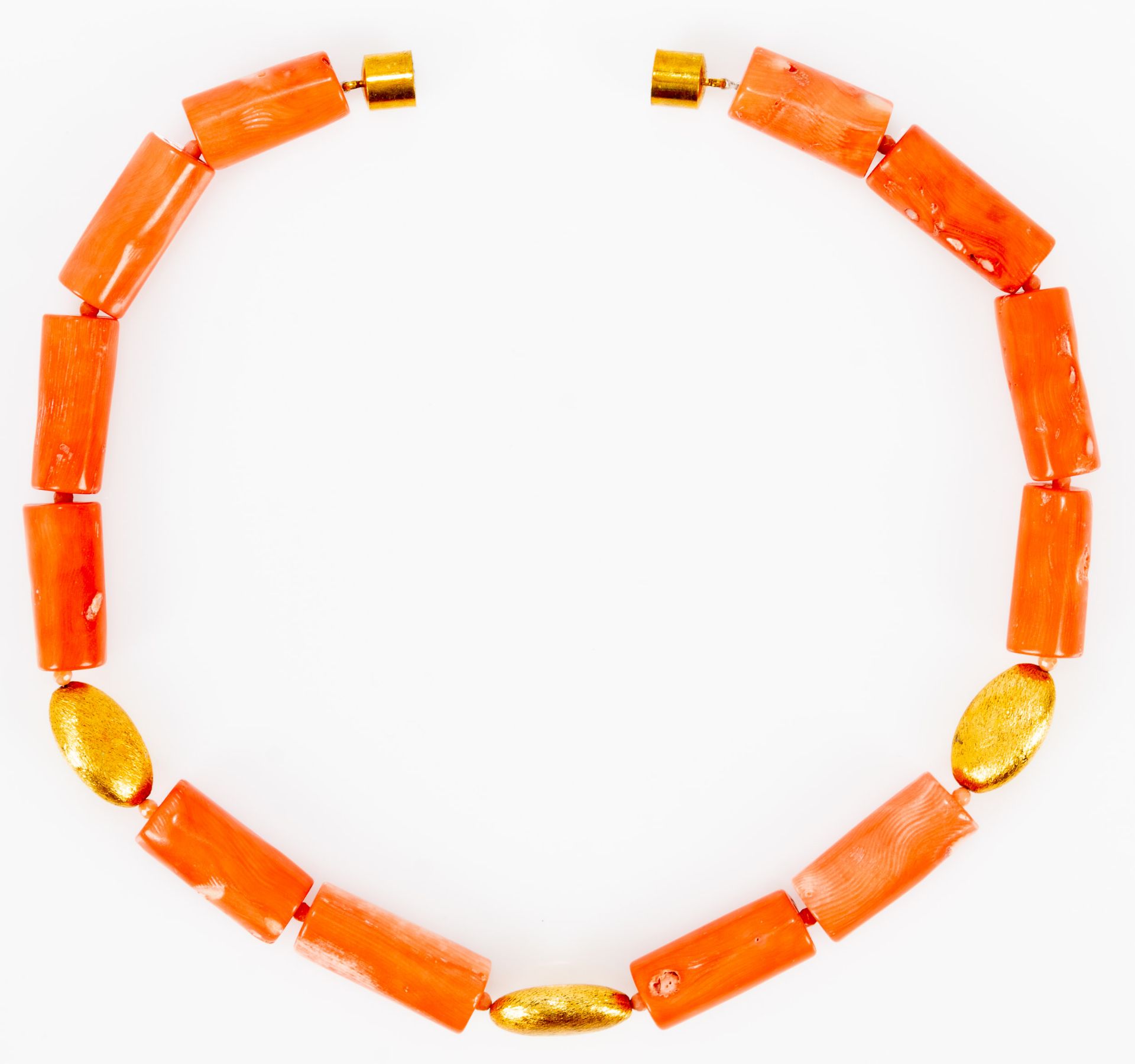 Korallen - Zylinder Halskette. Das mit vergoldetem Silbermagnetverschluss von einer norddeutschen S - Bild 3 aus 4