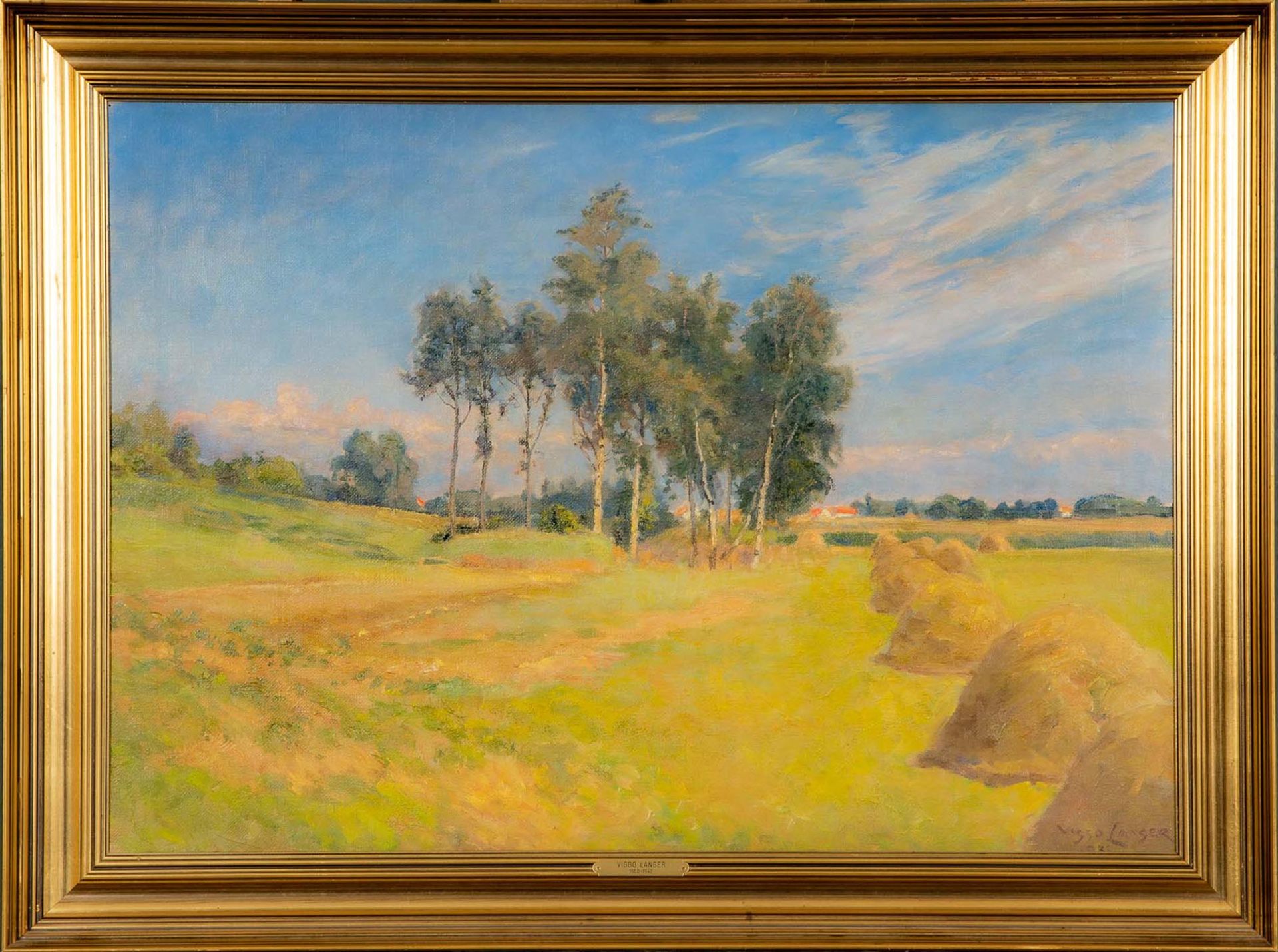 "Sommerliche Landschaft", Gemälde Öl auf Leinwand, ca. 51 x 72,5 cm, unten rechts signiert: "Viggo