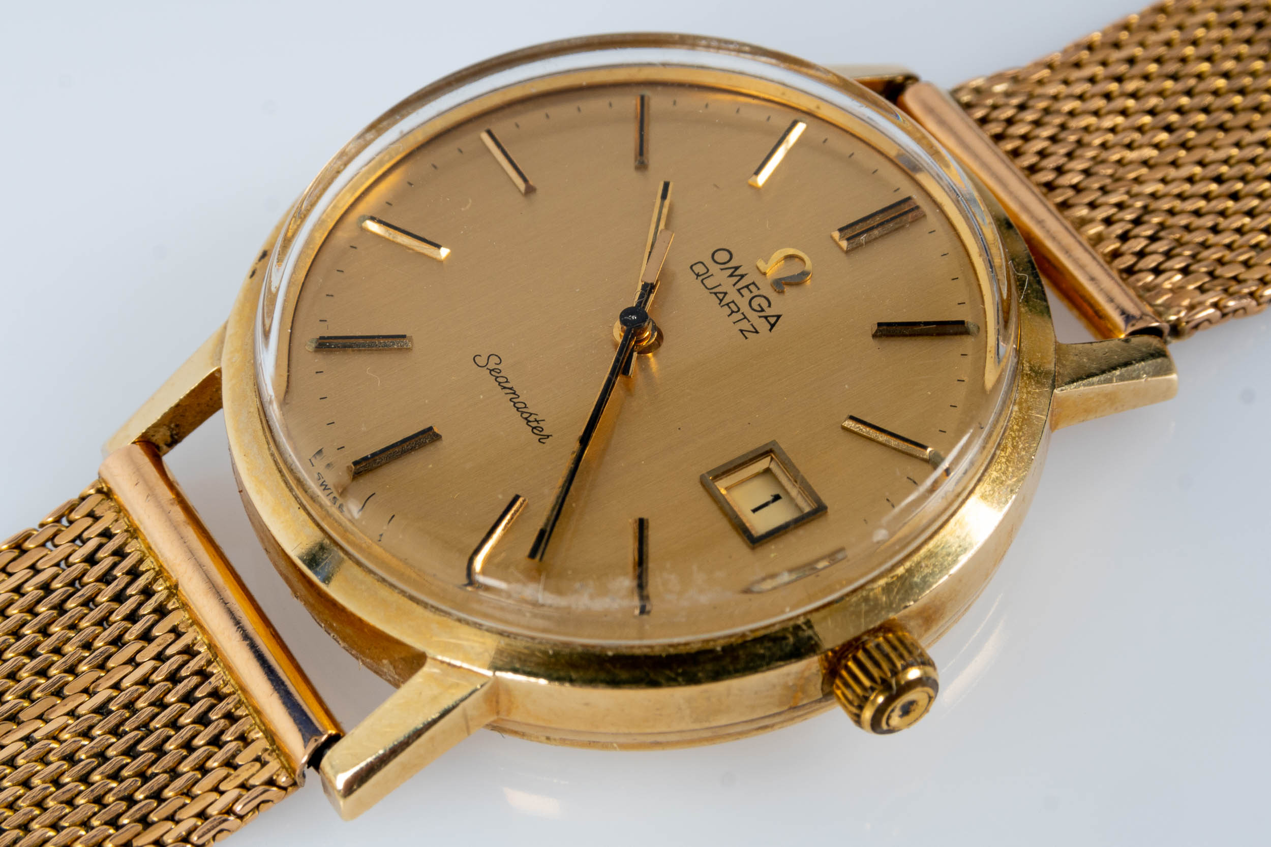 OMEGA SEAMASTER QUARZ Herren Armbanduhr um 1984. Datum auf der "6", Stunden-Indizes, Cal. 1342 - We - Image 7 of 13