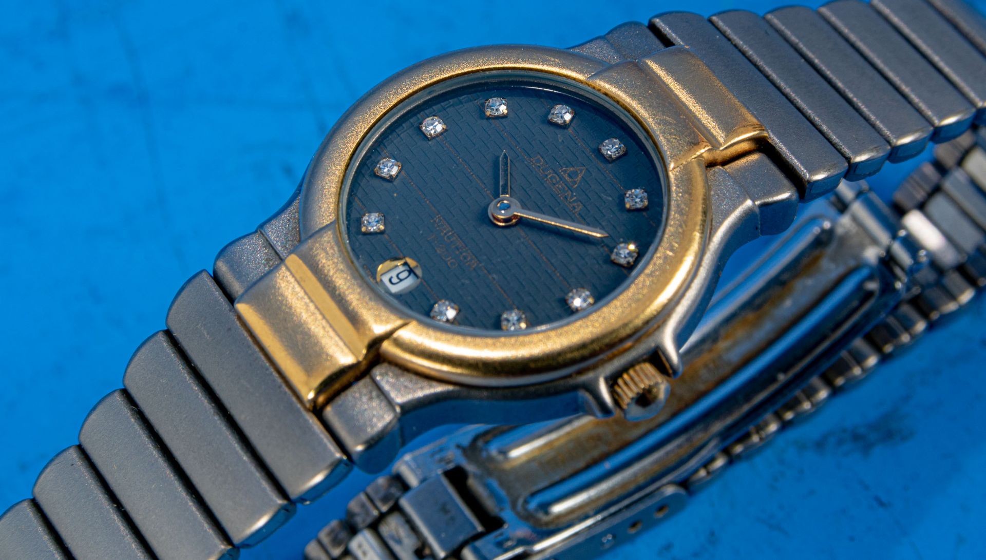 DUGENA "Nautica T - 200", Damenarmbanduhr, Ziffernblatt mit Diamantsplitter - Indices & Datum auf d - Image 3 of 7